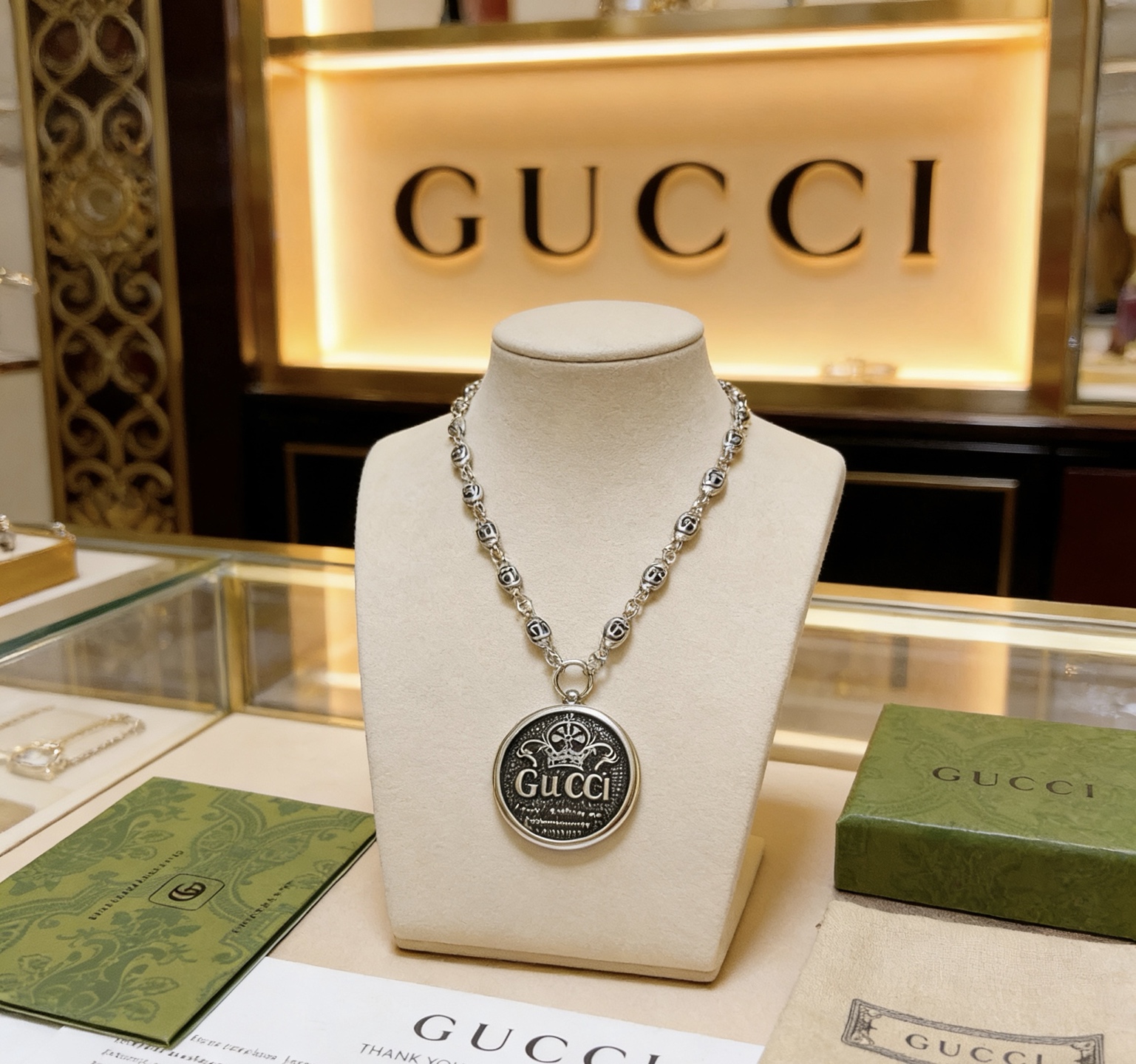 Gucci 新品发布 𝐆𝐮𝐜𝐜𝐢古驰项链最新款链条档次更高 Anger Forest系列双G古驰项链独特气质项链