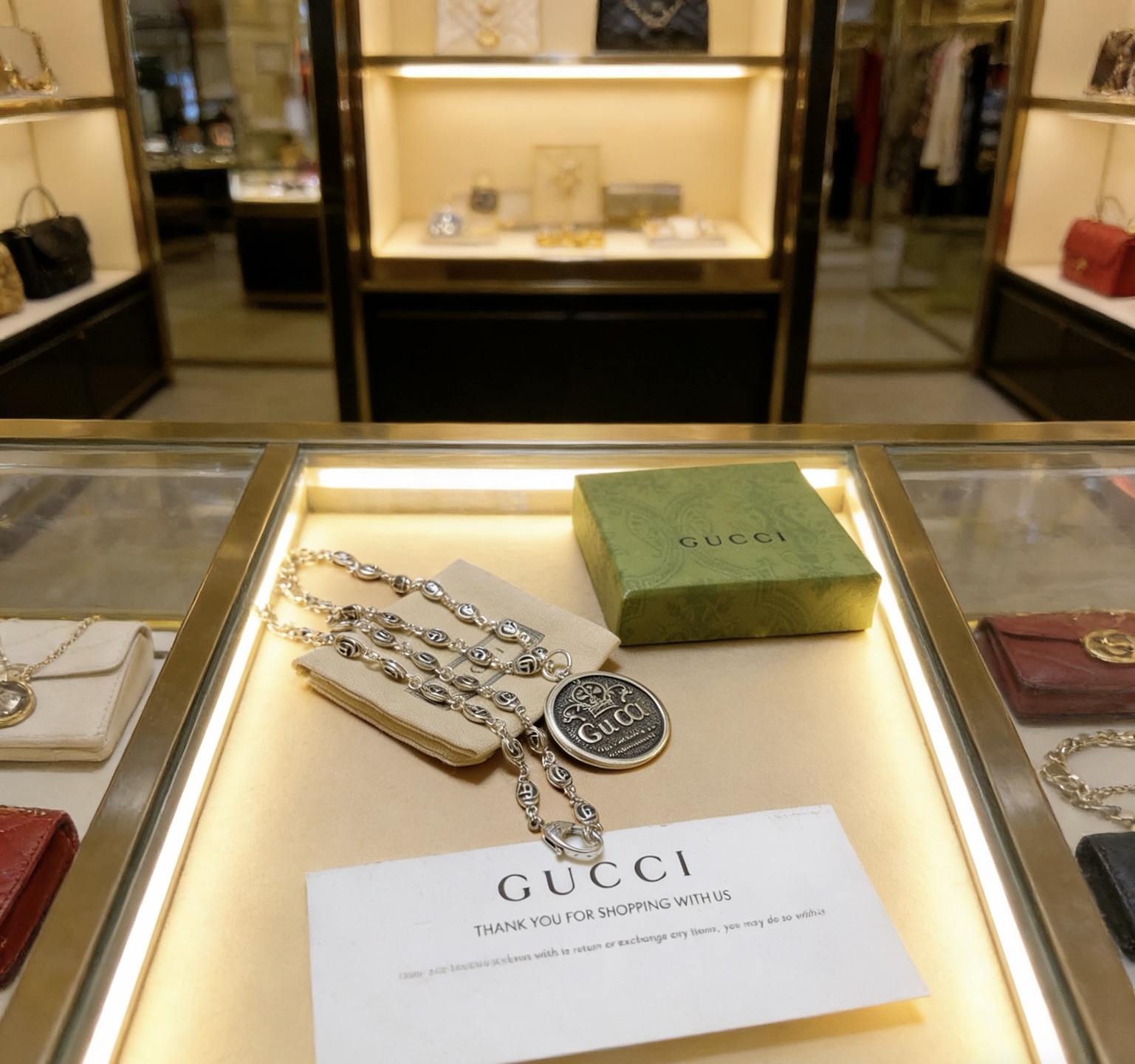 Gucci 新品发布 𝐆𝐮𝐜𝐜𝐢古驰项链最新款链条档次更高 Anger Forest系列双G古驰项链独特气质项链