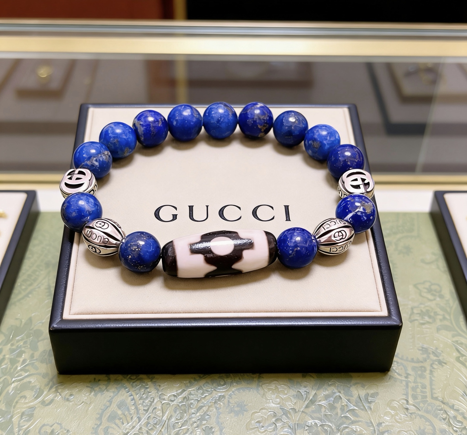 𝐆𝐮𝐜𝐜𝐢 pulsera unisex, último modelo, pulsera de piedra natural de gama alta, lapislázuli natural, misma que usan l…