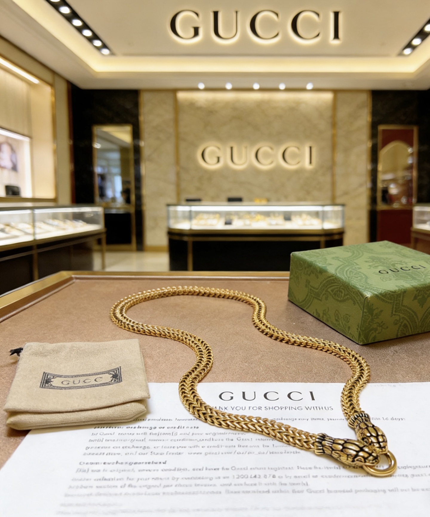 Collar Gucci de doble cabeza de serpiente, el más nuevo, de mayor nivel, mismo que usan las celebridades, serie Anger F…