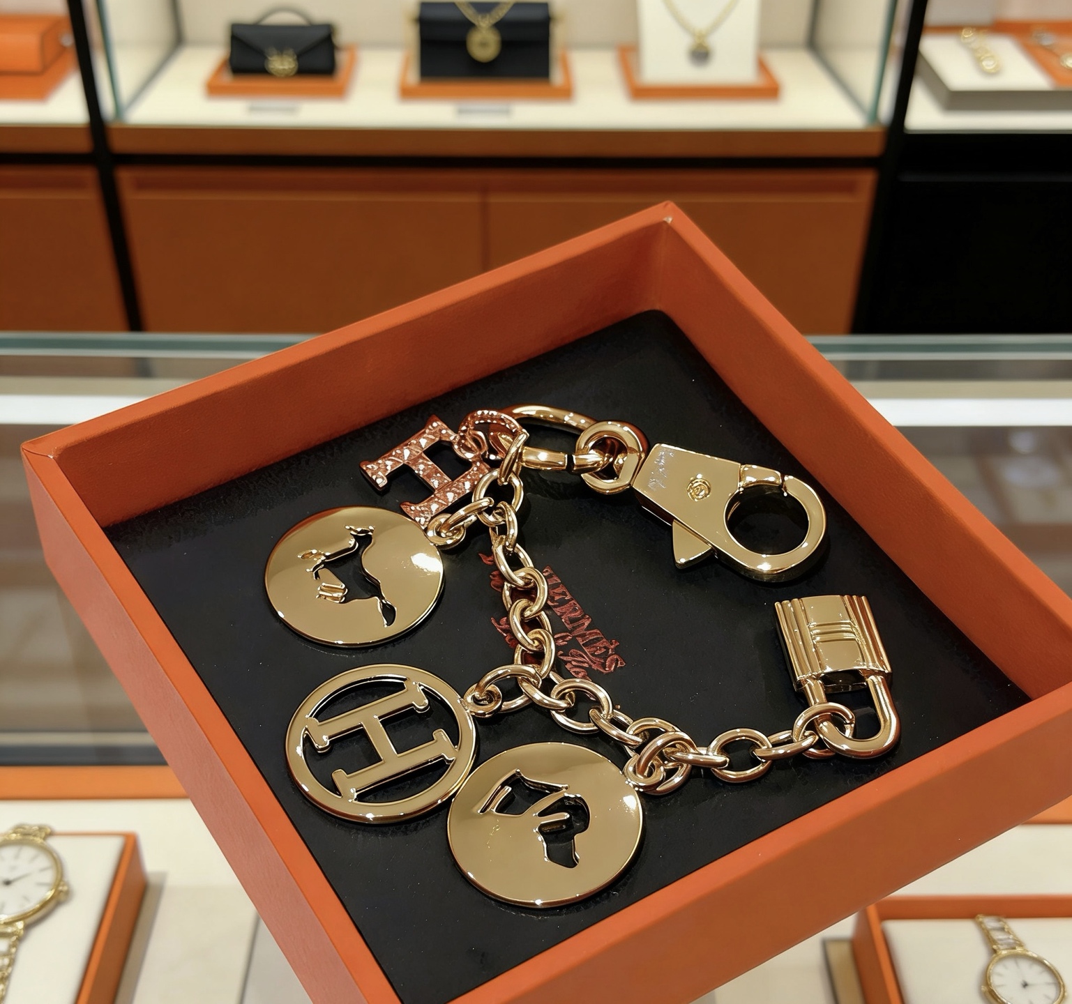 Hermès 新款Hermes爱马仕钥匙扣钥匙扣钥匙链加厚版 铂金版