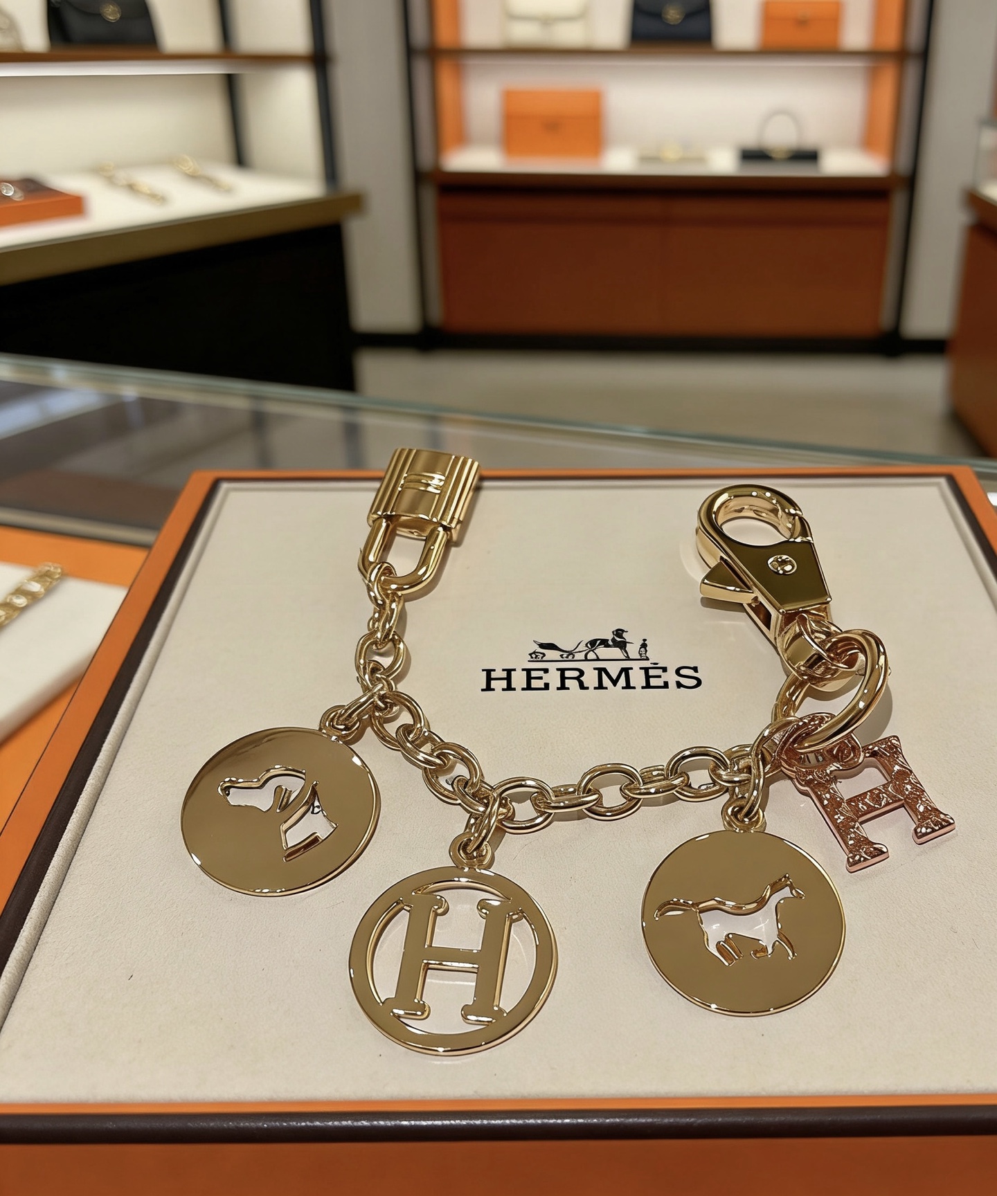Hermès 新款Hermes爱马仕钥匙扣钥匙扣钥匙链加厚版 铂金版