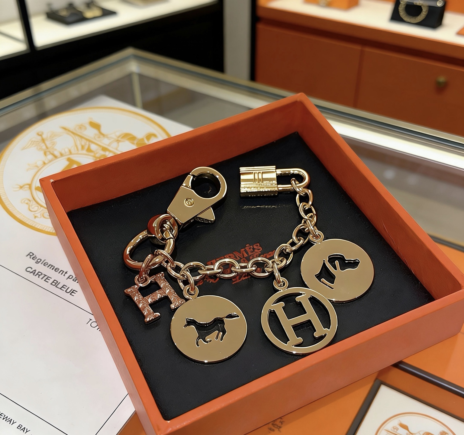 Hermès 新款Hermes爱马仕钥匙扣钥匙扣钥匙链加厚版 铂金版