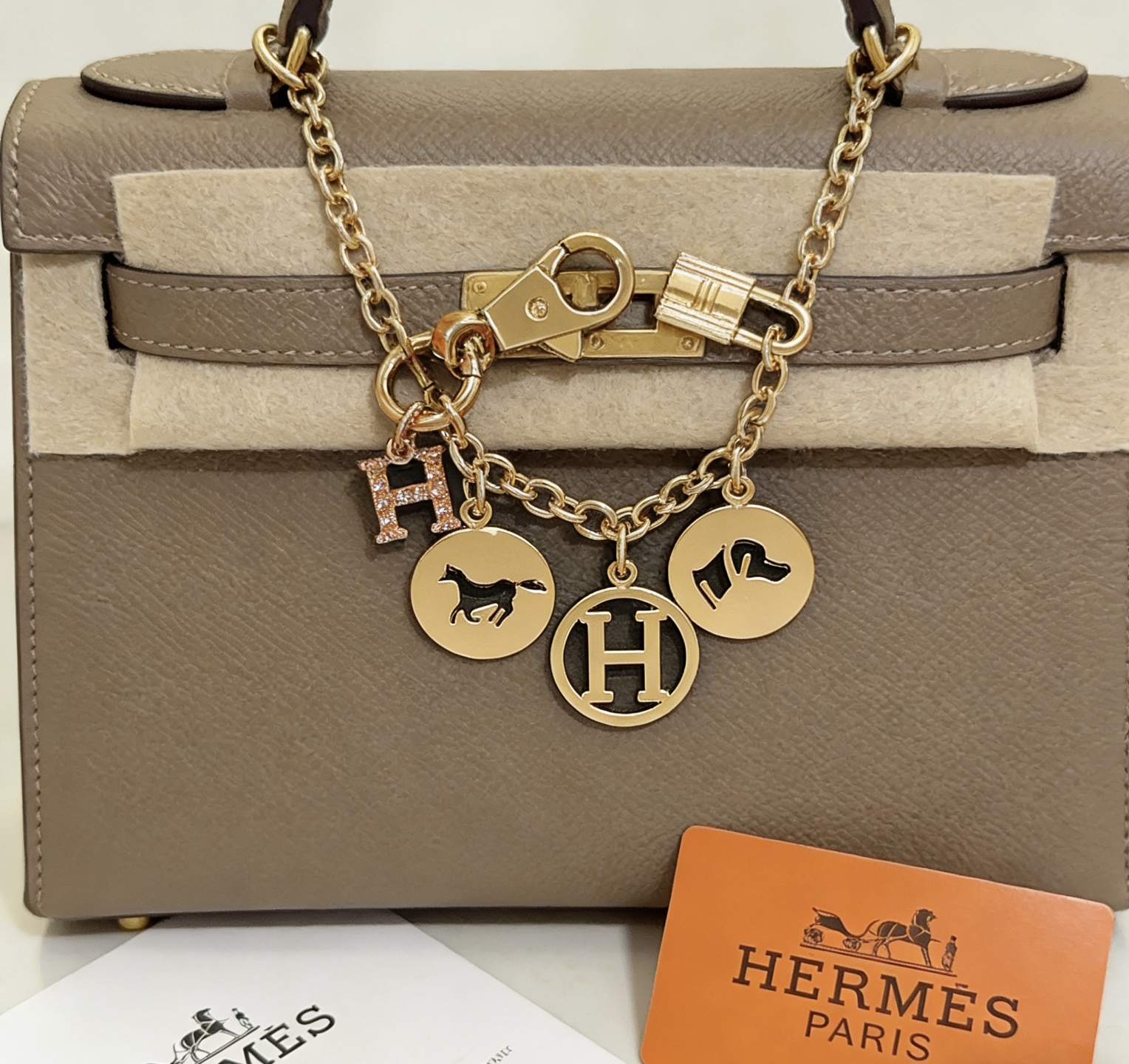 Hermès 新款Hermes爱马仕钥匙扣钥匙扣钥匙链加厚版 铂金版