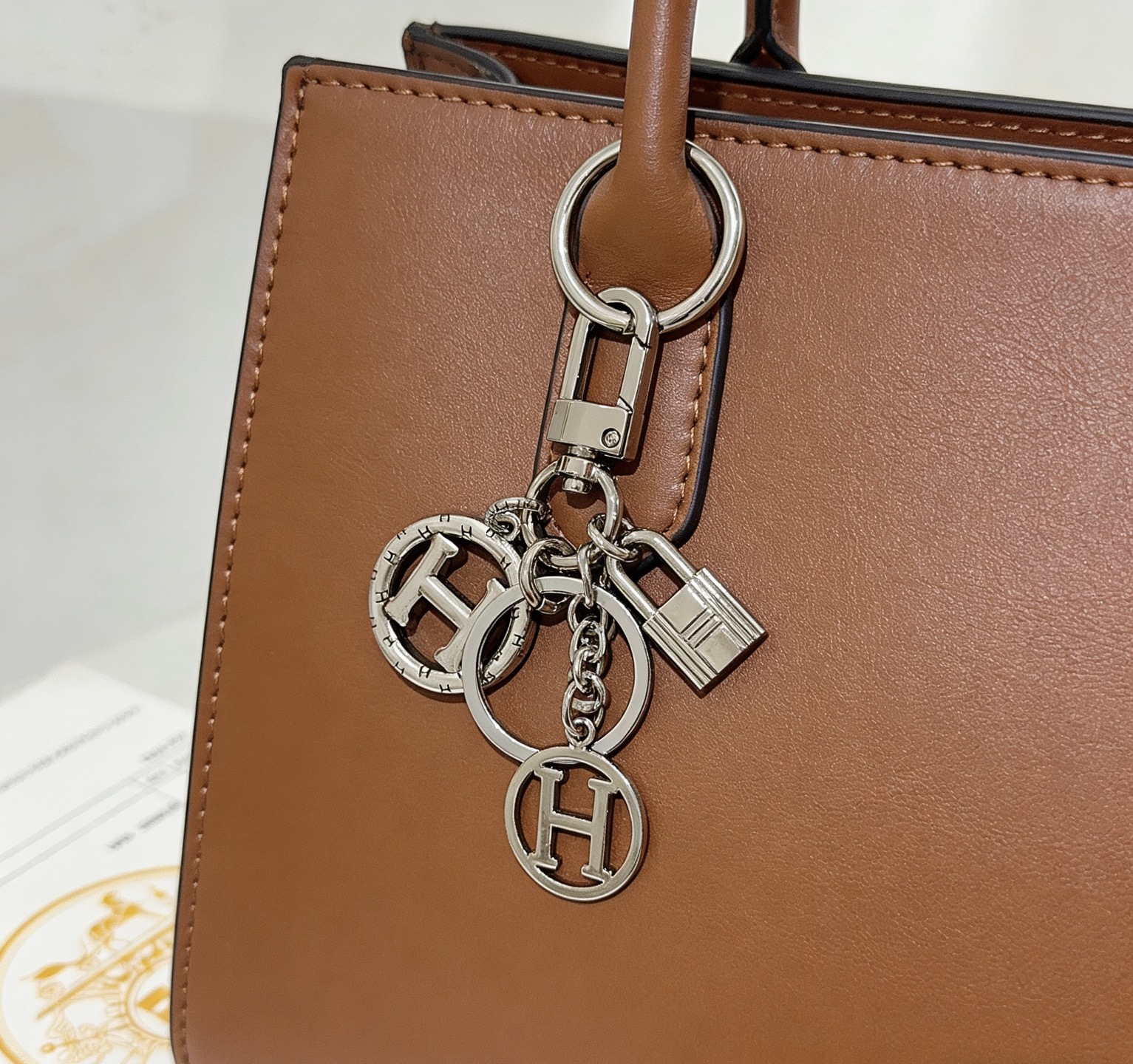 Hermès 新款Hermes爱马仕钥匙扣钥匙扣钥匙链加厚版 铂金版