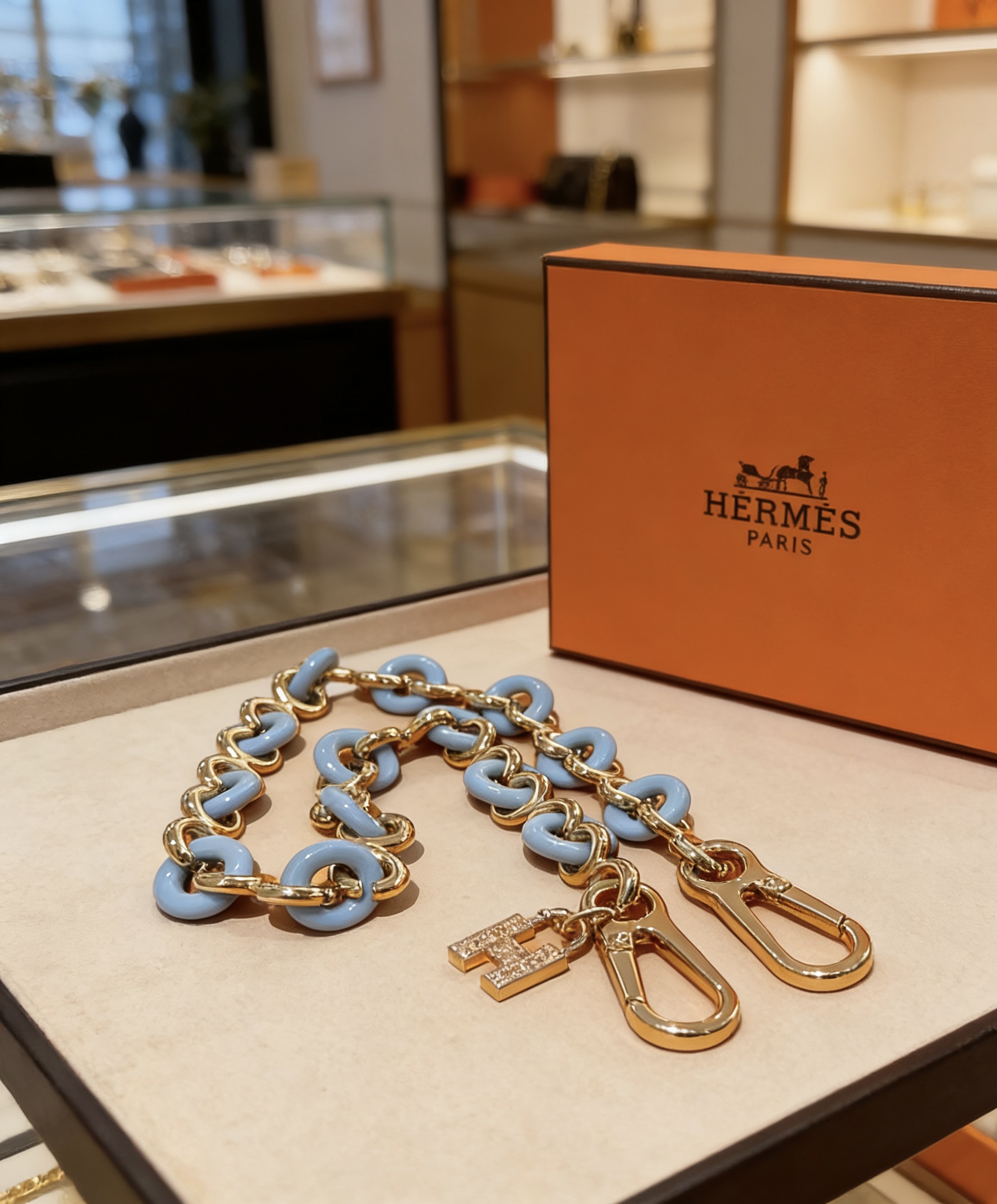 Hermès 新款Hermes爱马仕钥匙扣钥匙扣钥匙链加厚版 铂金版