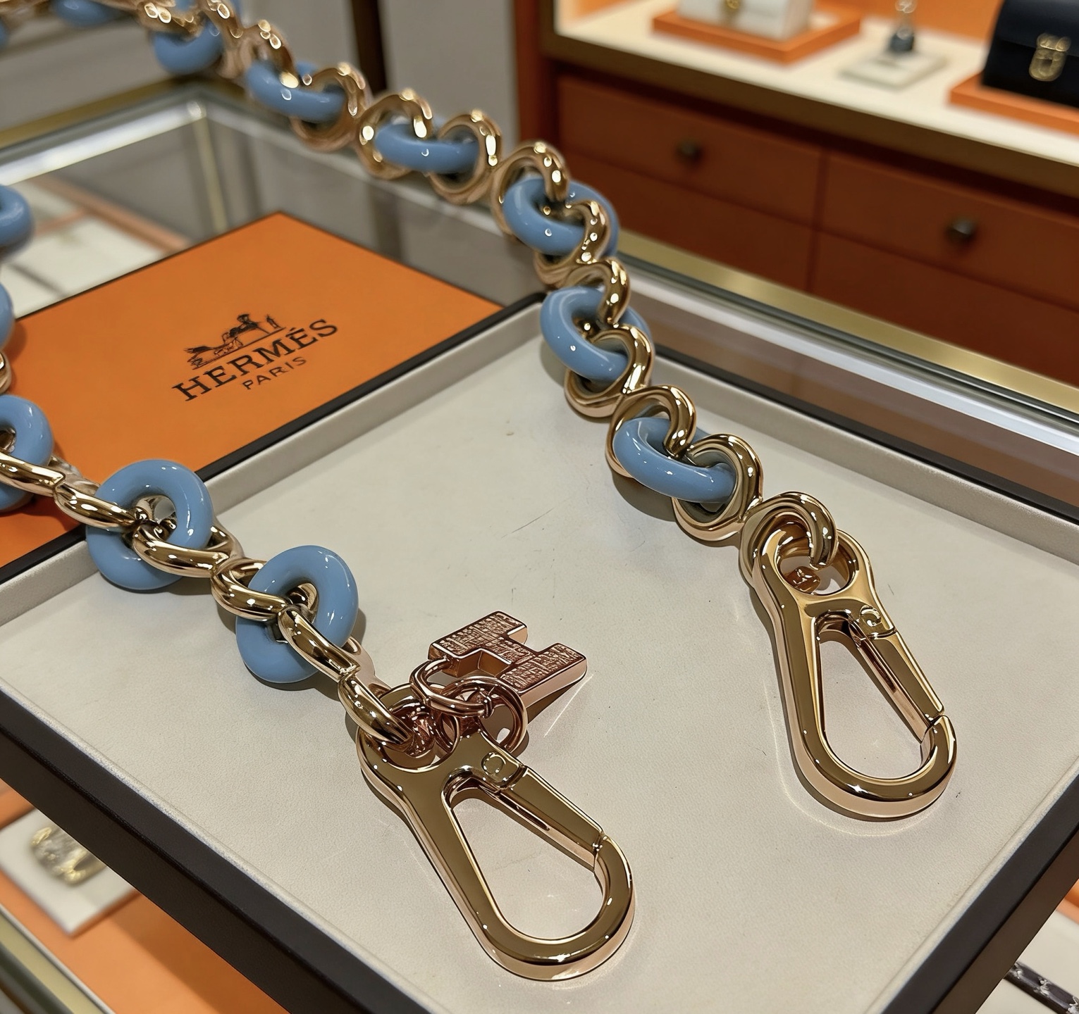 Hermès 新款Hermes爱马仕钥匙扣钥匙扣钥匙链加厚版 铂金版