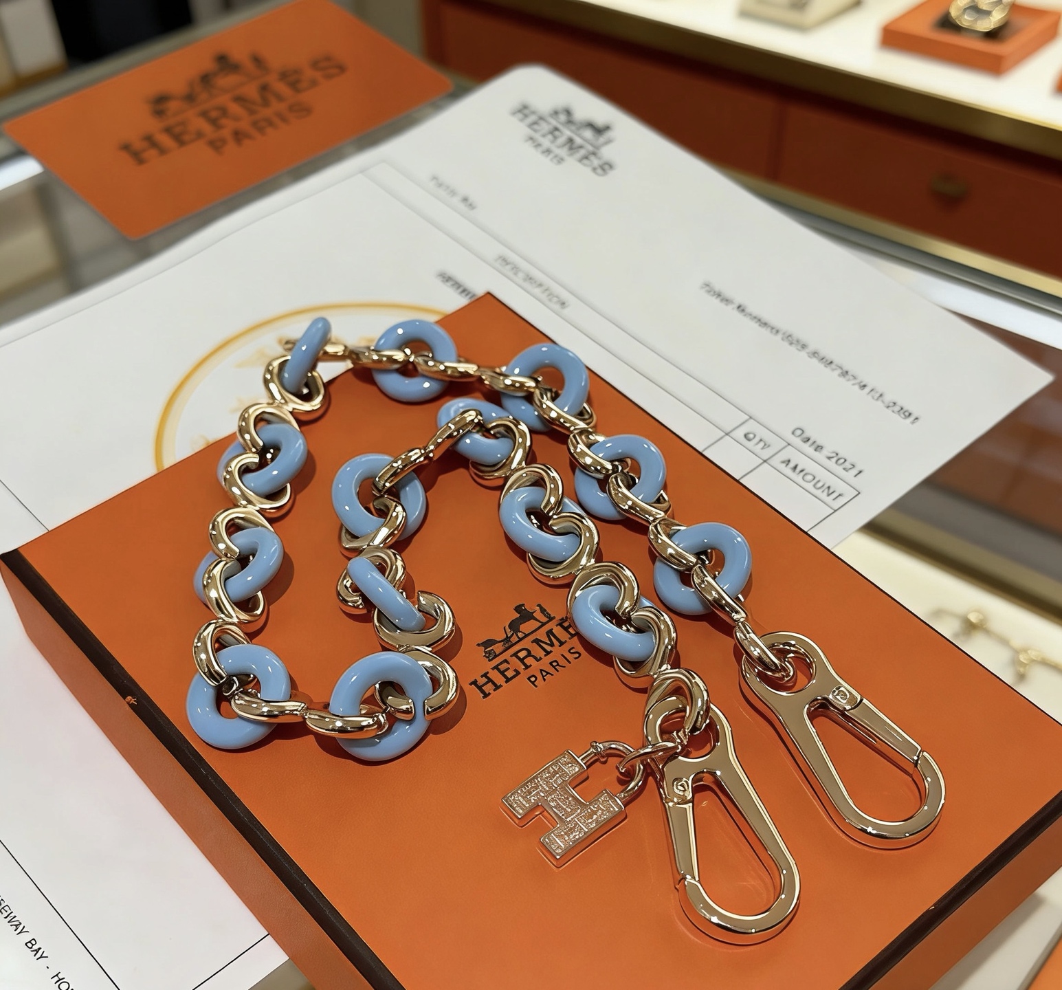 Hermès 新款Hermes爱马仕钥匙扣钥匙扣钥匙链加厚版 铂金版