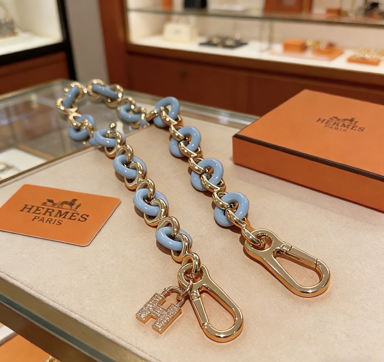 Hermès 新款Hermes爱马仕钥匙扣钥匙扣钥匙链加厚版 铂金版