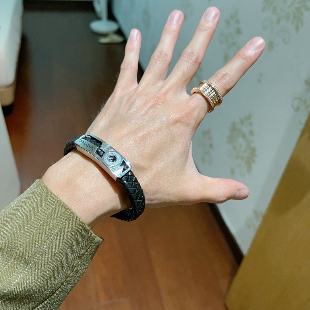 Bvlgari 新款宝格丽BVLGARI手链手绳编织手绳加厚版 铂金版