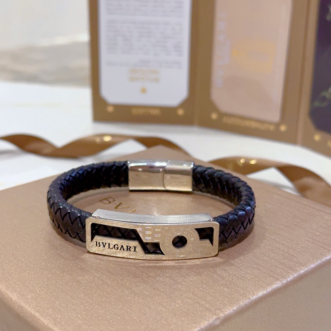 Bvlgari 新款宝格丽BVLGARI手链手绳编织手绳加厚版 铂金版