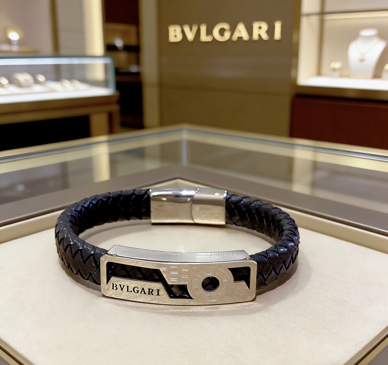 Bvlgari 新款宝格丽BVLGARI手链手绳编织手绳加厚版 铂金版