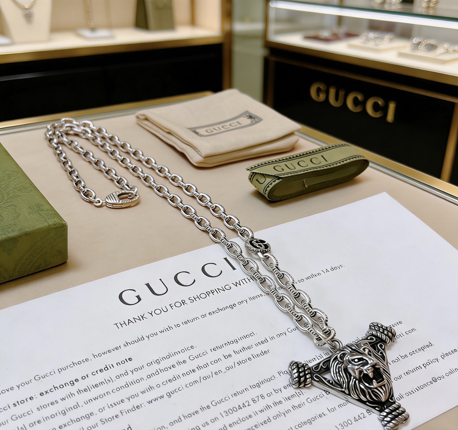 Gucci 𝐆𝐮𝐜𝐜𝐢古驰项链最新款链条档次更高 Anger Forest系列双G古驰项链