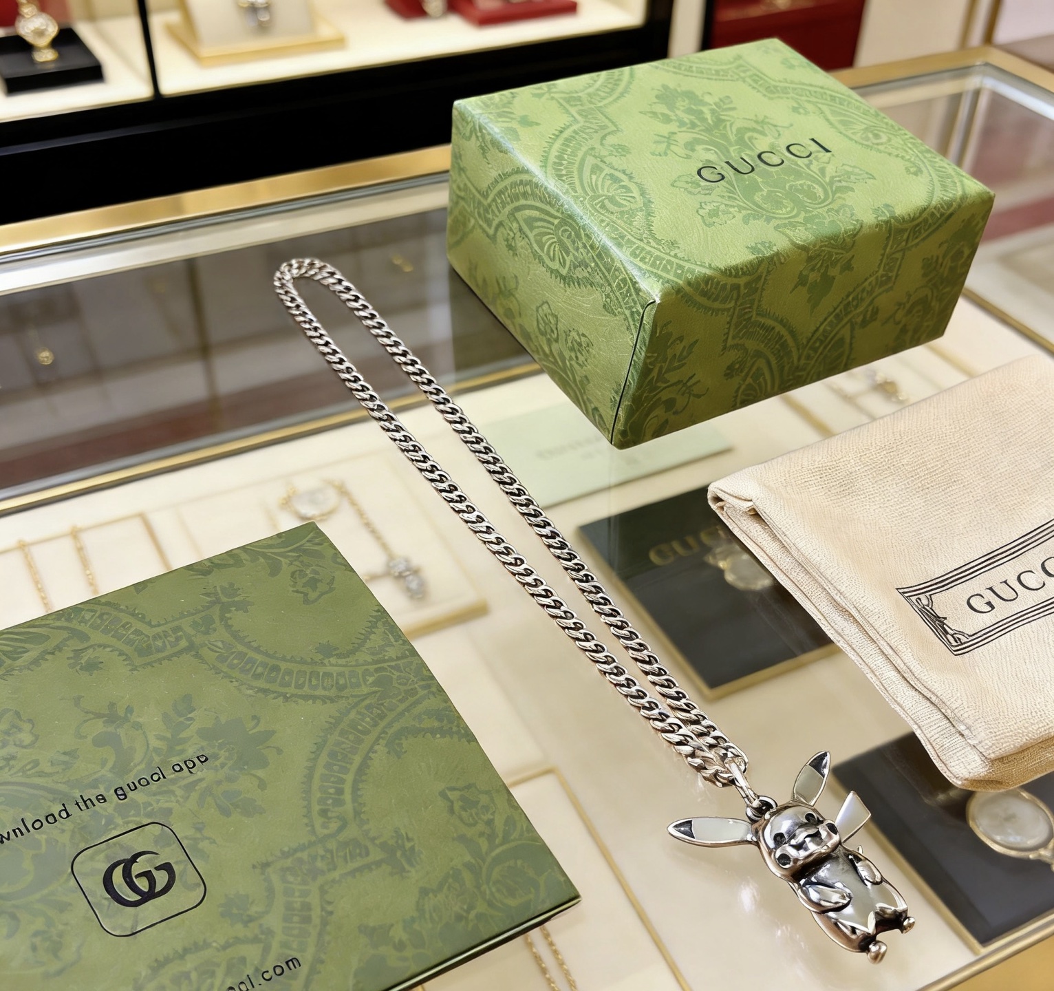 Gucci 𝐆𝐮𝐜𝐜𝐢古驰项链最新款链条档次更高 Anger Forest系列双G 款项链系列古驰项链