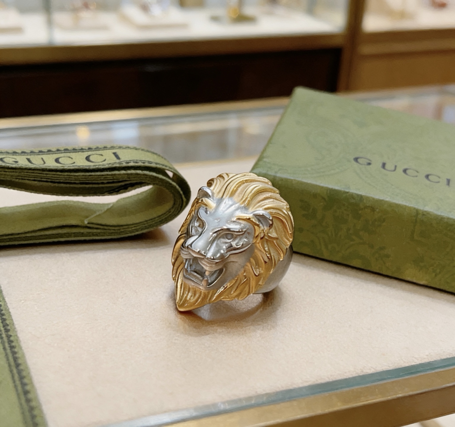 Gucci 𝐆𝐮𝐜𝐜𝐢古驰戒指最新款款式档次更高 Anger Forest系列双G纯手工制作工艺 古驰戒指 狮子纯手工打造
