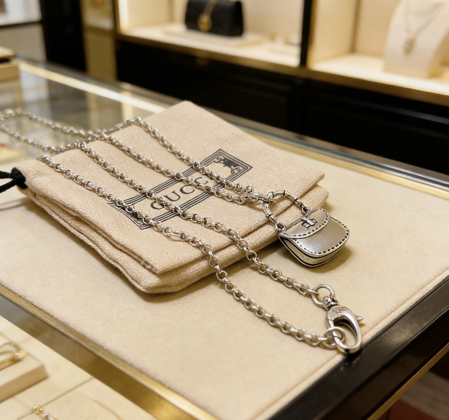 Gucci 不爆不发 小红书抖音带货平台推广首选 𝐆𝐮𝐜𝐜𝐢古驰项链最新款链条档次更高 Anger Forest系列双g设计理念 项链