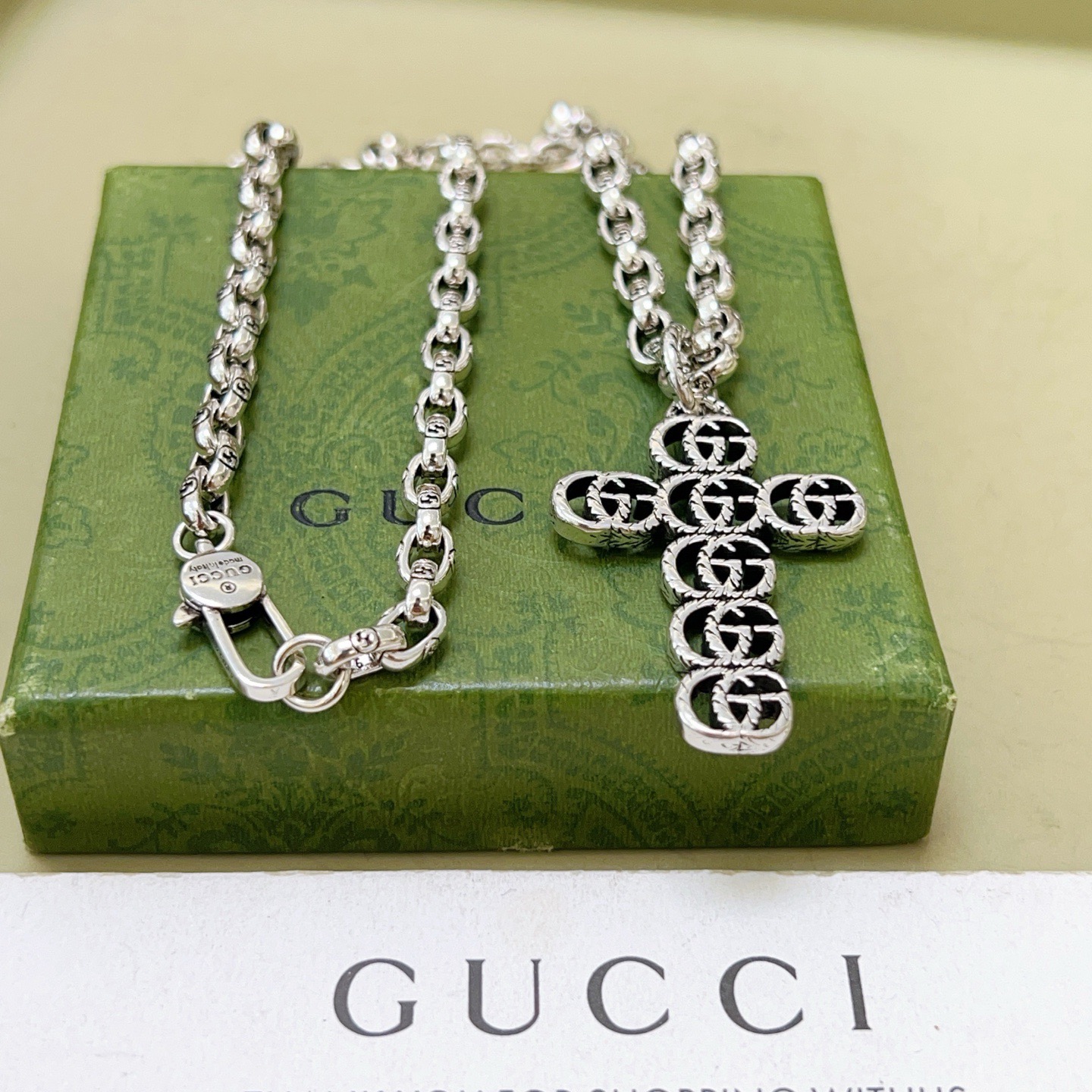 Gucci 𝐆𝐮𝐜𝐜𝐢古驰项链最新款链条档次更高 Anger Forest系列双G古驰项链