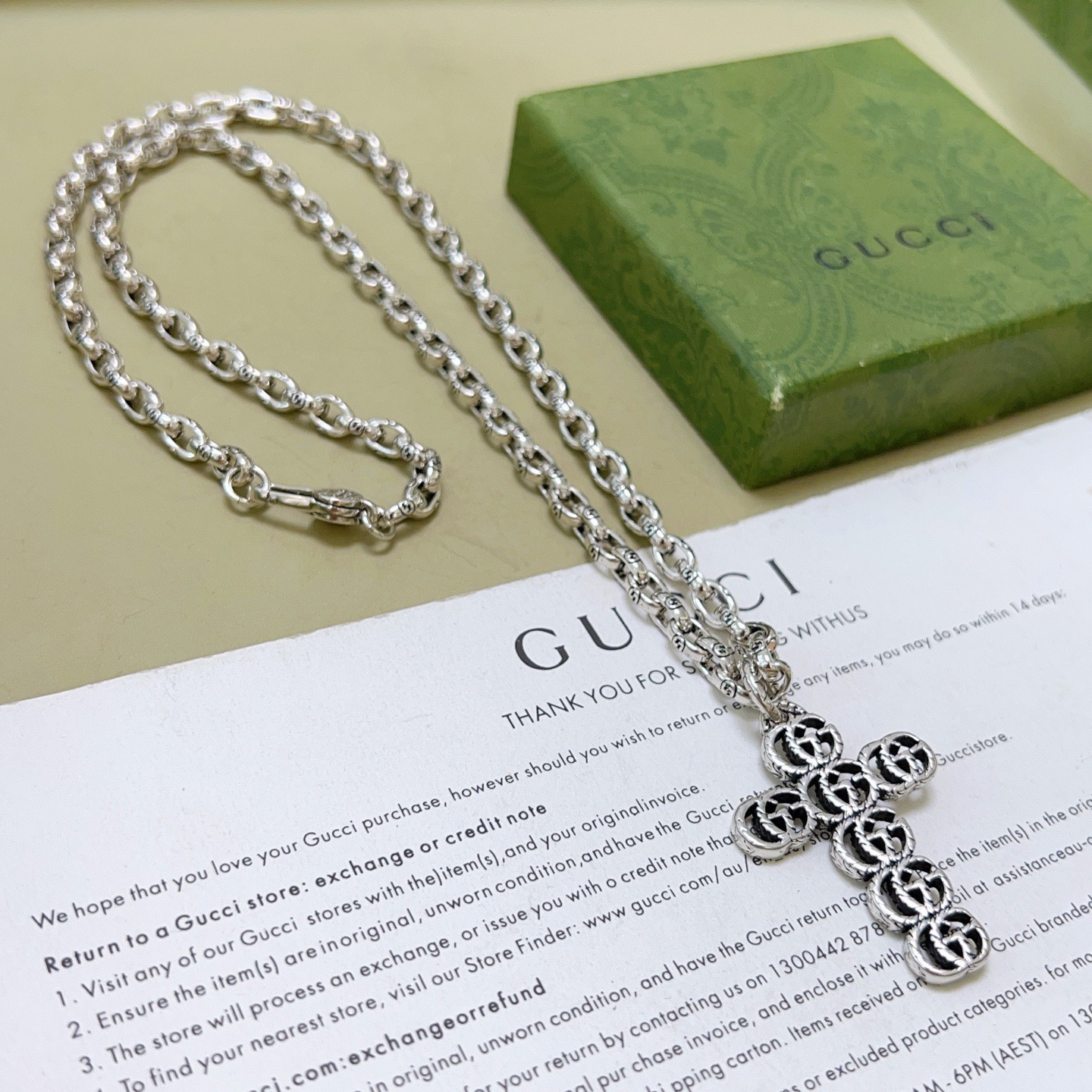 Gucci 𝐆𝐮𝐜𝐜𝐢古驰项链最新款链条档次更高 Anger Forest系列双G古驰项链