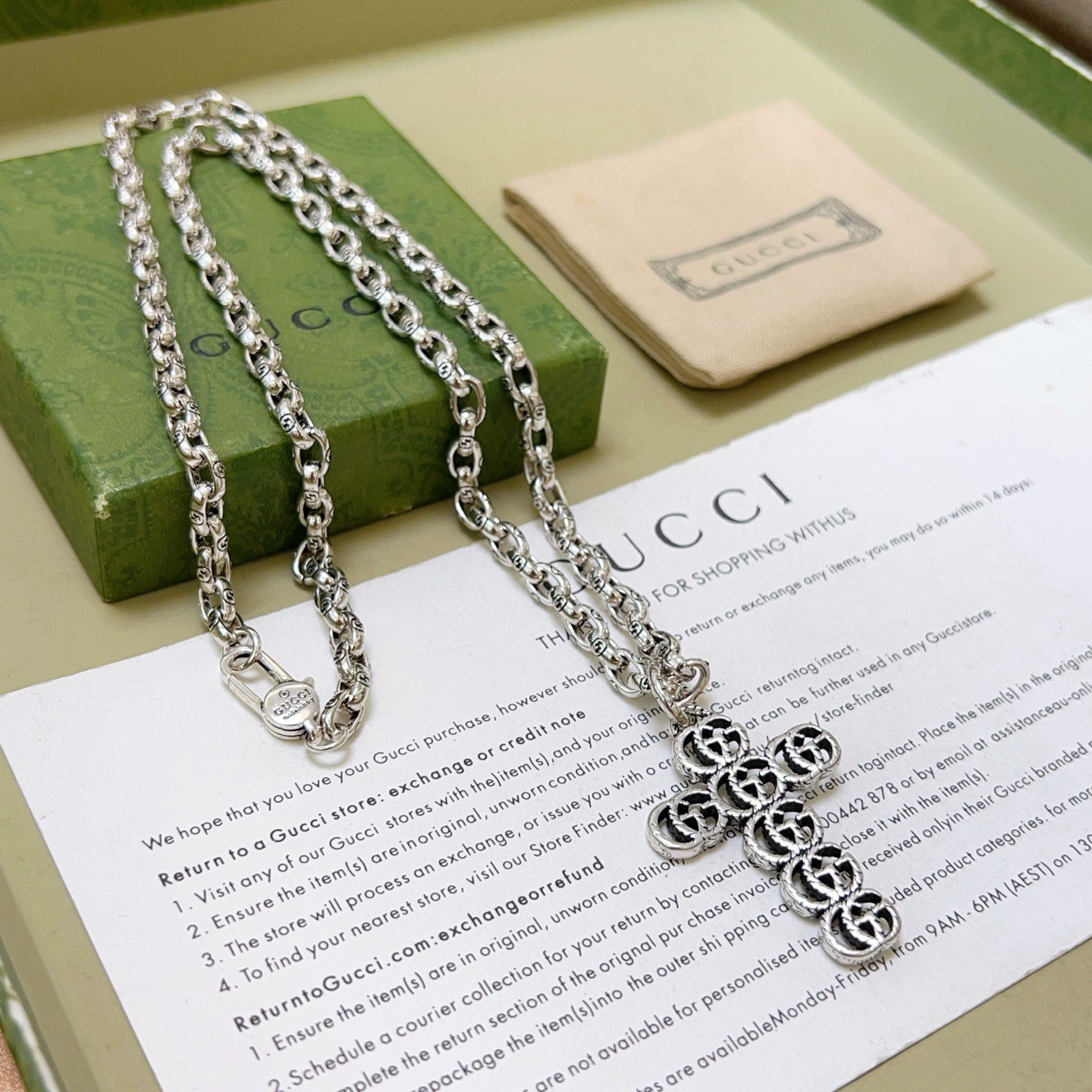 Gucci 𝐆𝐮𝐜𝐜𝐢古驰项链最新款链条档次更高 Anger Forest系列双G古驰项链