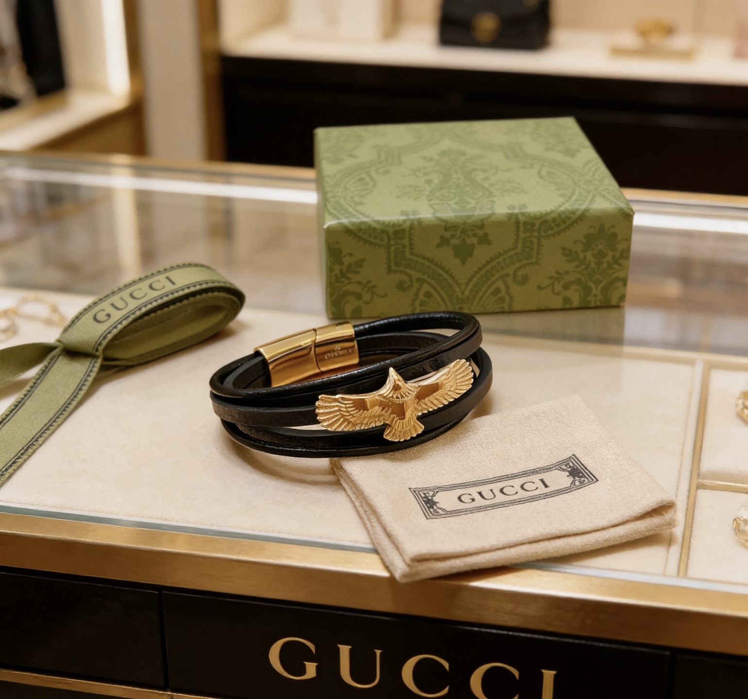 Gucci 𝐆𝐮𝐜𝐜𝐢古驰手绳手环最新款纯手工头层牛皮材质档次更高 Anger Forest系列双G 款系列 银手链 注意细节带logo