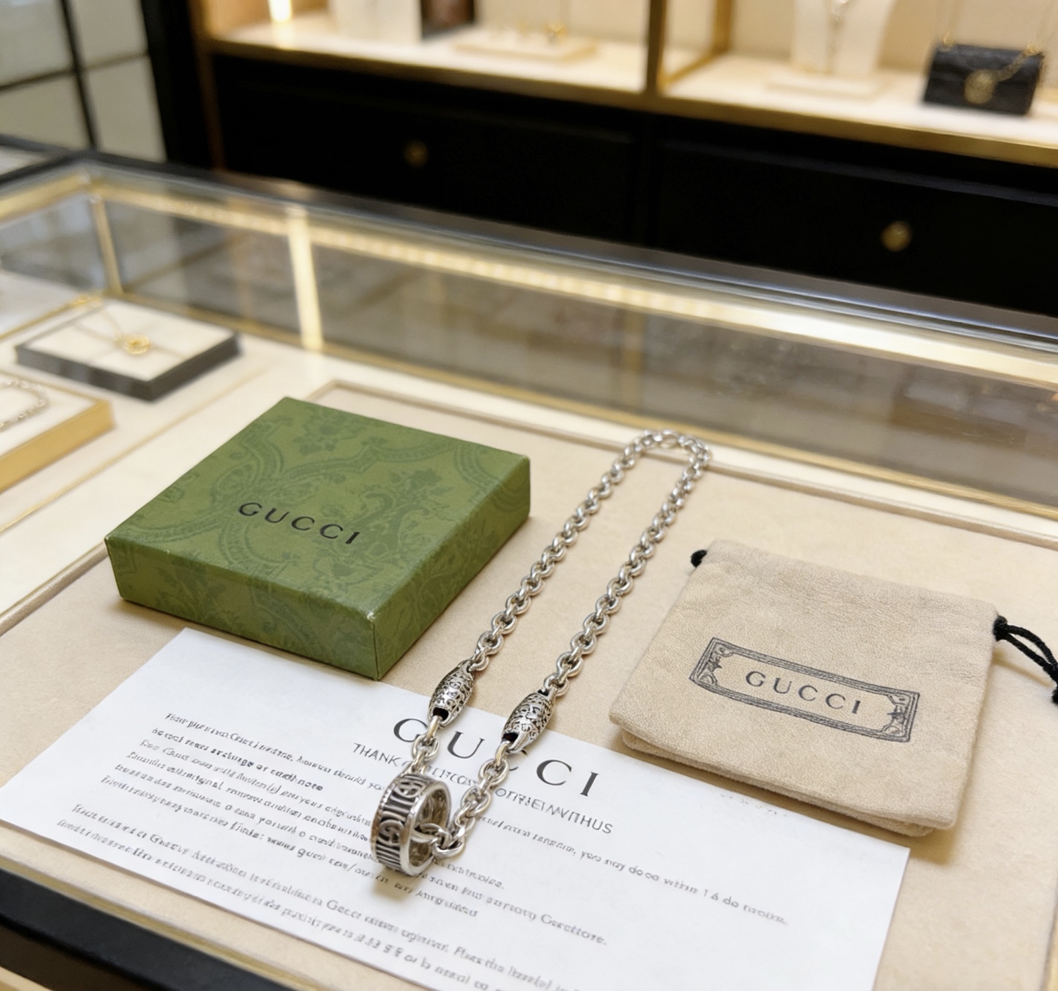 Gucci 𝐆𝐮𝐜𝐜𝐢古驰项链最新款系列链条档次更高 Anger Forest指环系列双G古驰项链