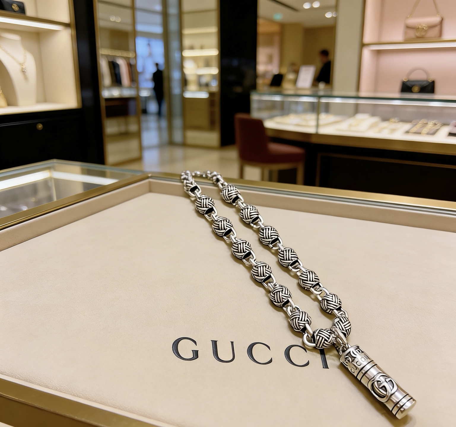 Gucci 不爆不上 𝐆𝐮𝐜𝐜𝐢古驰项链最新款链条档次更高 保色Anger Forest系列双g银项链