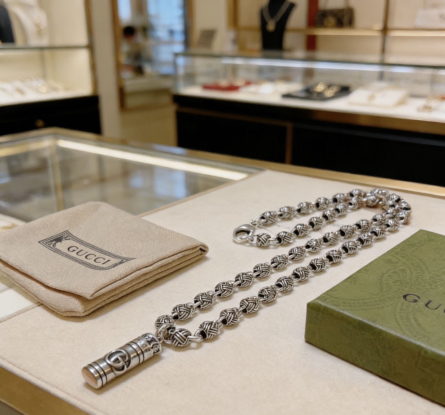 Gucci 不爆不上 𝐆𝐮𝐜𝐜𝐢古驰项链最新款链条档次更高 保色Anger Forest系列双g银项链