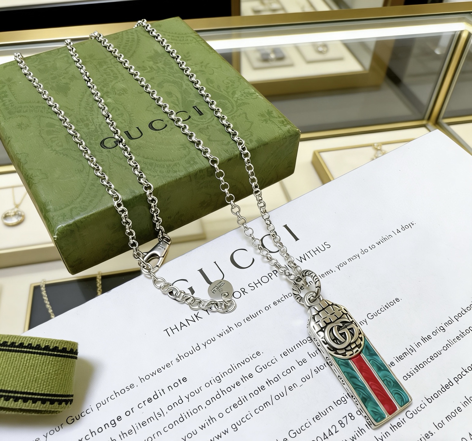 Gucci 太帅啦 𝐆𝐮𝐜𝐜𝐢古驰项链最新款链条档次更高 款Anger Forest系列双G新款古驰项链