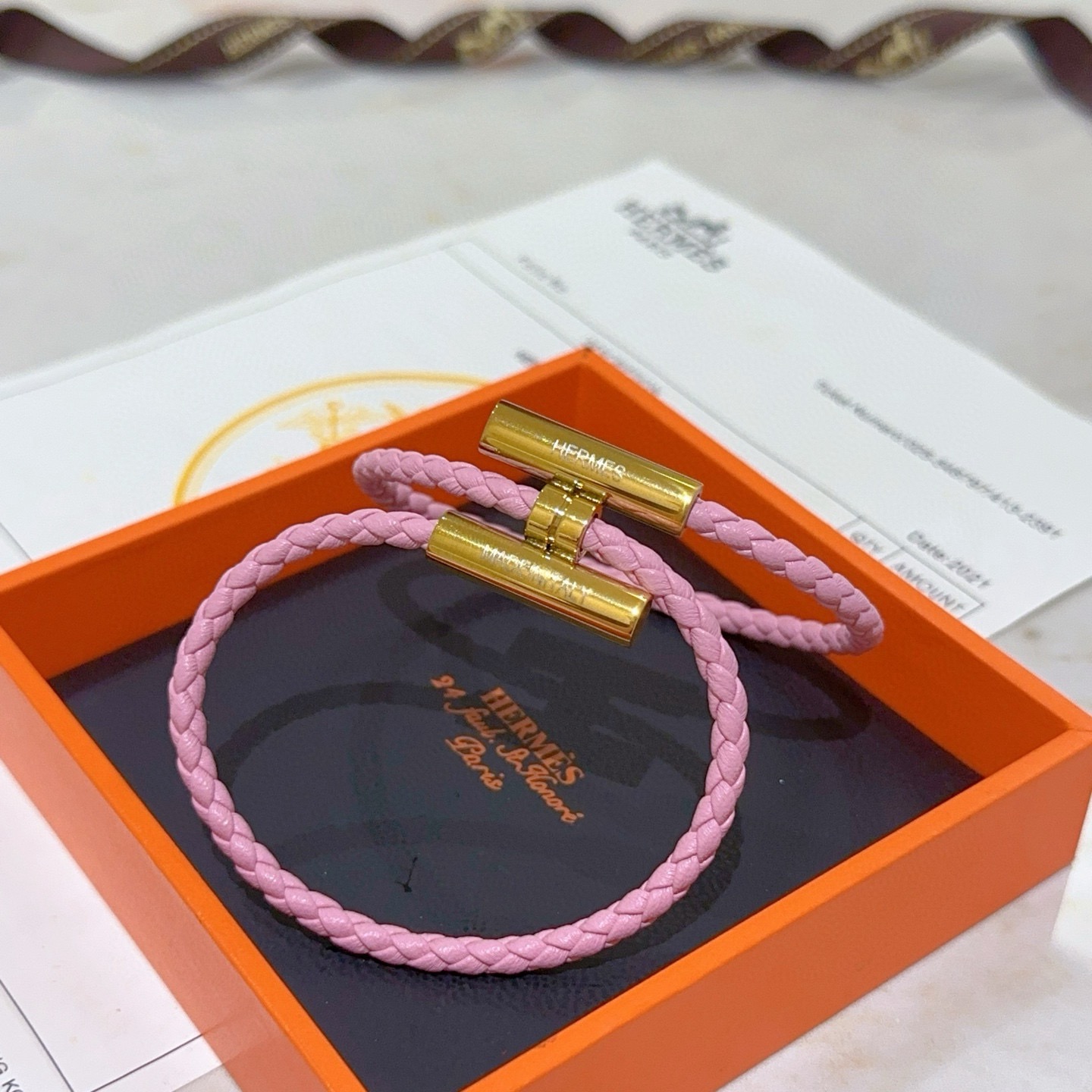 Hermès 新款Hermes爱马仕手链编织手绳加厚版 铂金版