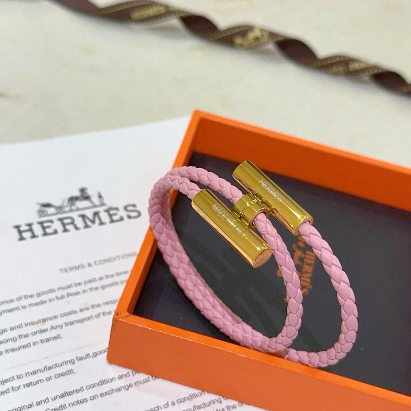 Hermès 新款Hermes爱马仕手链编织手绳加厚版 铂金版