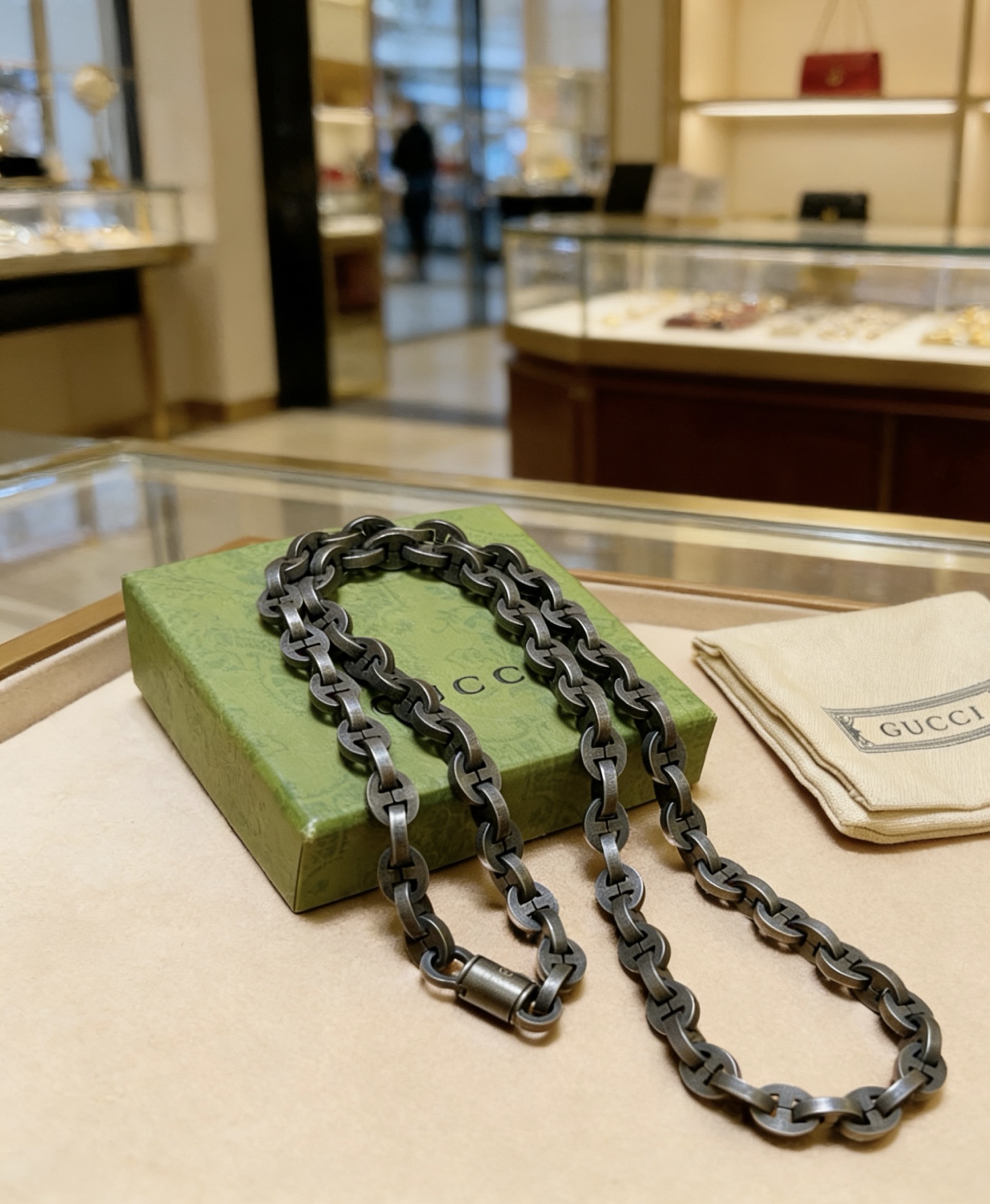 Gucci 不爆不发 抖音带货 首选 𝐆𝐮𝐜𝐜𝐢古驰项链最新款链条档次更高 Anger Forest系列双g古驰新品艺术风格 项链 长度60cm