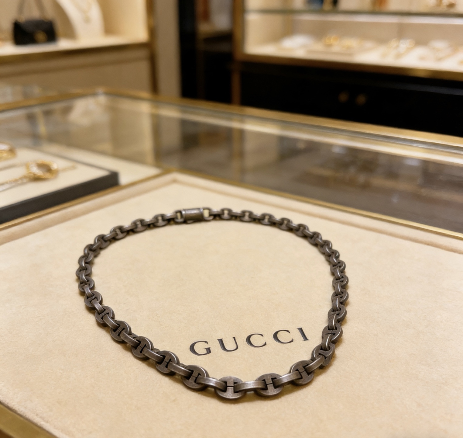 Gucci 不爆不发 抖音带货 首选 𝐆𝐮𝐜𝐜𝐢古驰项链最新款链条档次更高 Anger Forest系列双g古驰新品艺术风格 项链 长度60cm