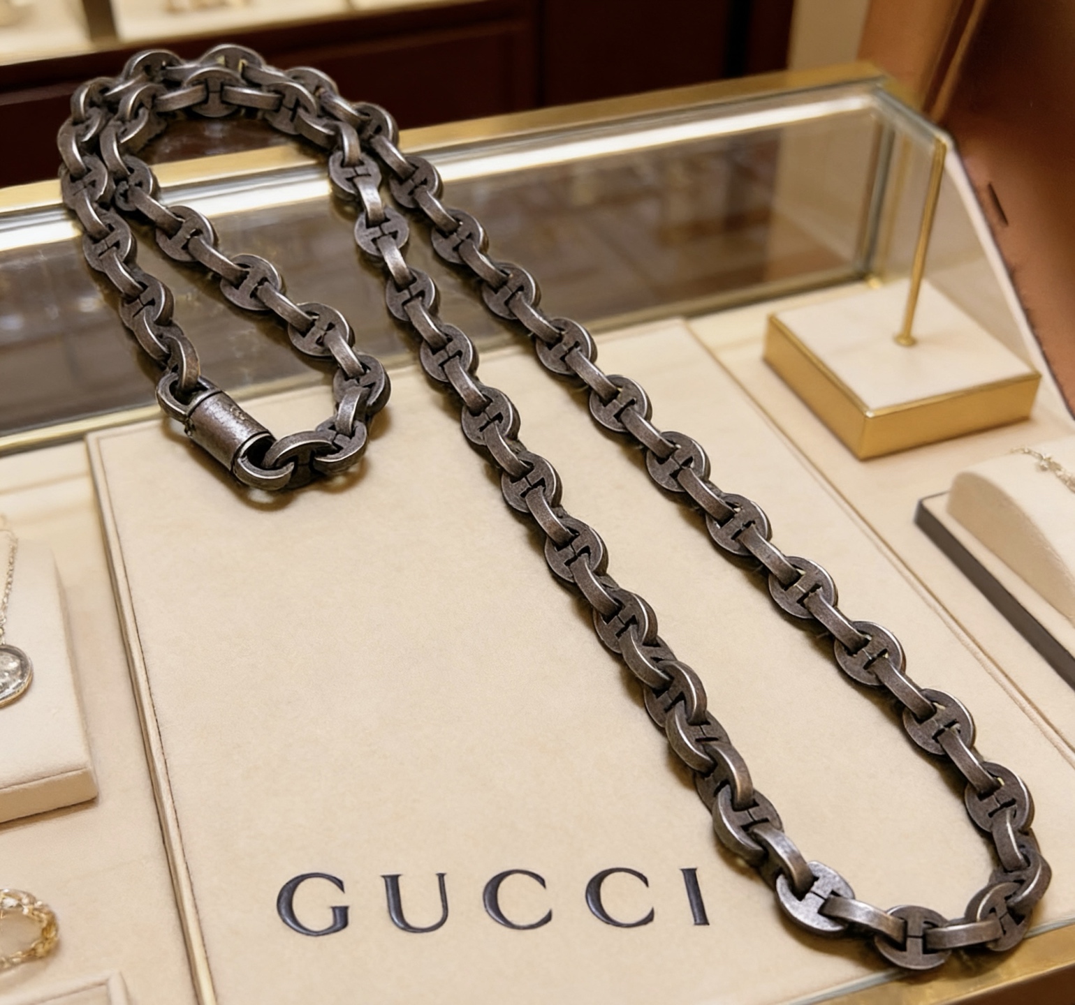 Gucci 不爆不发 抖音带货 首选 𝐆𝐮𝐜𝐜𝐢古驰项链最新款链条档次更高 Anger Forest系列双g古驰新品艺术风格 项链 长度60cm