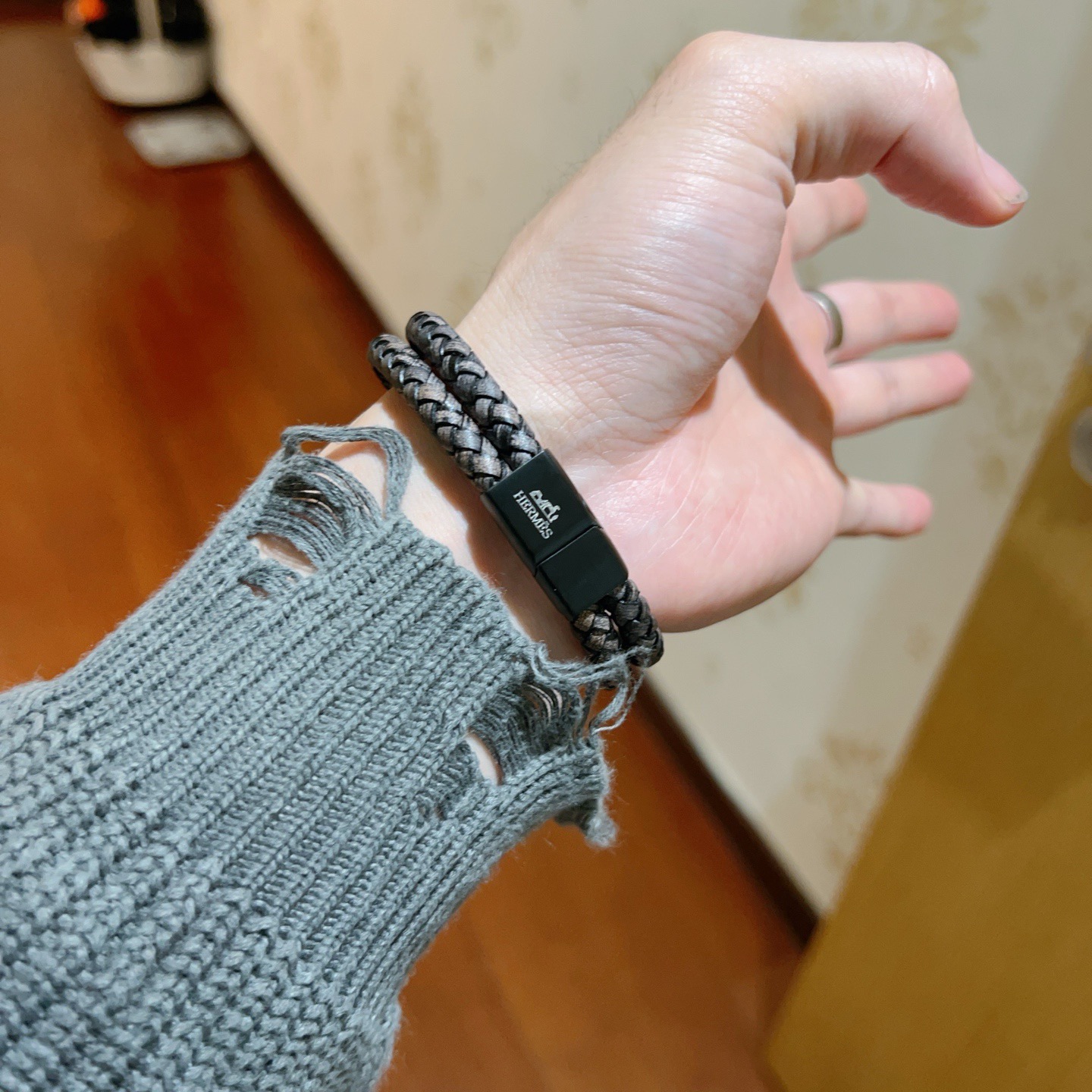 Hermès 新款Hermes爱马仕手链编织手绳加厚版 黄金版