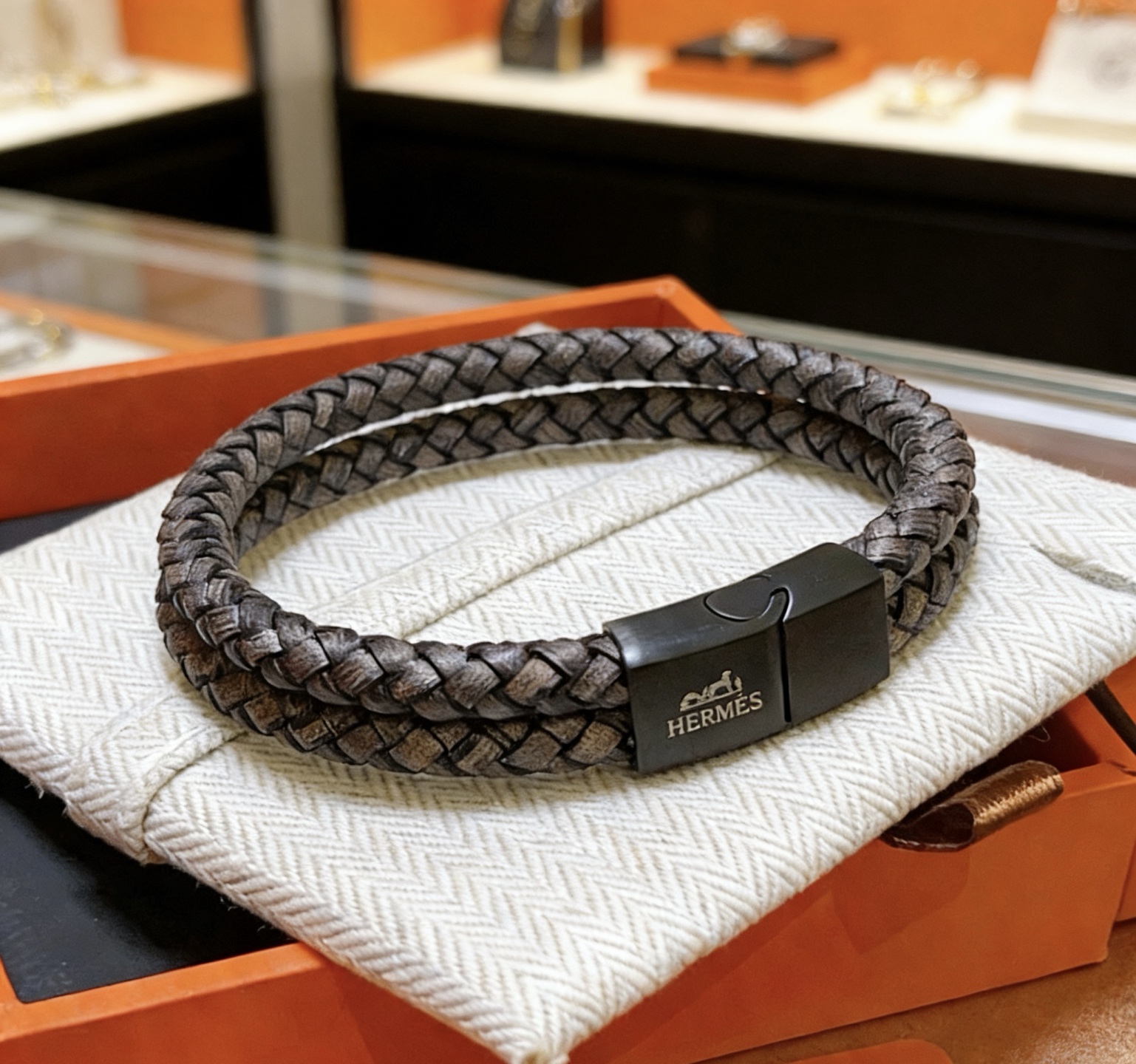 Hermès 新款Hermes爱马仕手链编织手绳加厚版 黄金版