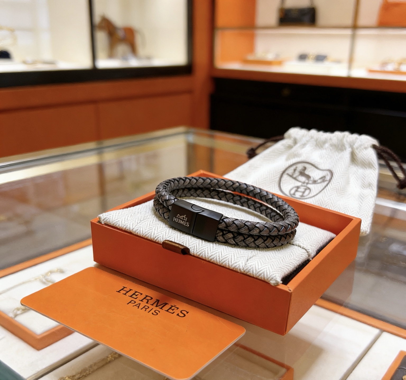 Hermès 新款Hermes爱马仕手链编织手绳加厚版 黄金版