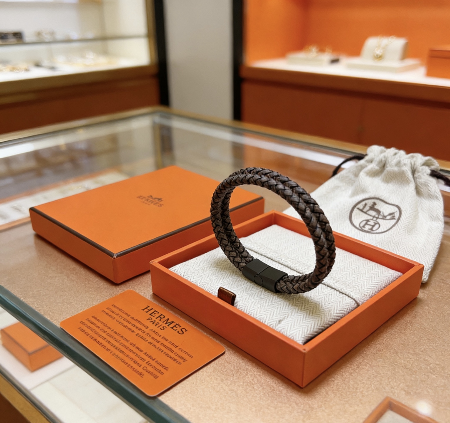 Hermès 新款Hermes爱马仕手链编织手绳加厚版 黄金版
