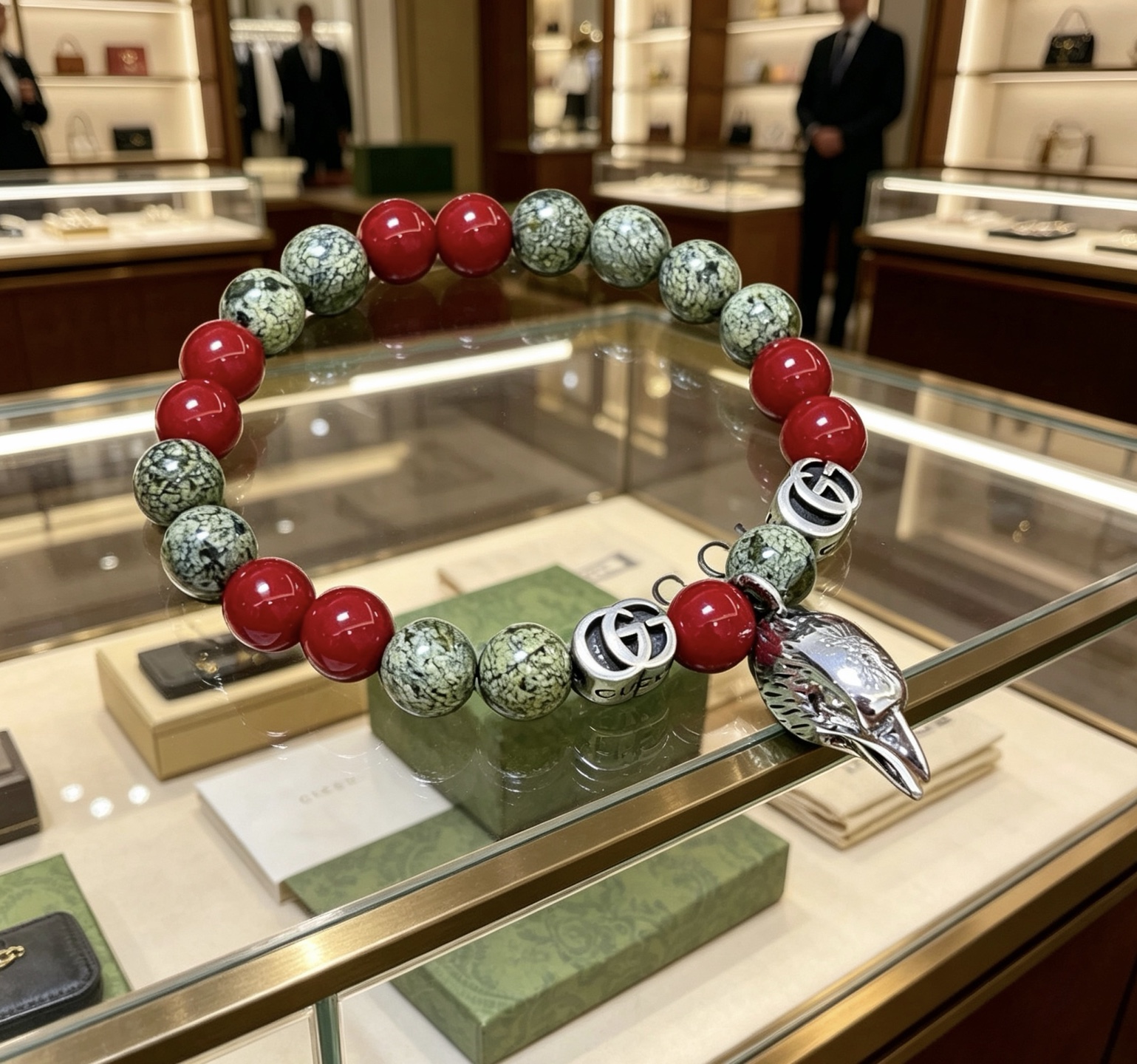 Gucci 𝐆𝐮𝐜𝐜𝐢古驰手链 最新款天然水晶手链档次更高 Anger Forest系列双g药王水晶手链