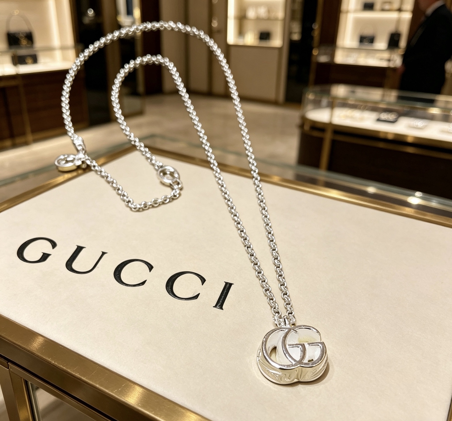 Gucci 𝐆𝐮𝐜𝐜𝐢古驰项链最新款白银系列链条档次更高 Anger Forest系列双G古驰项链