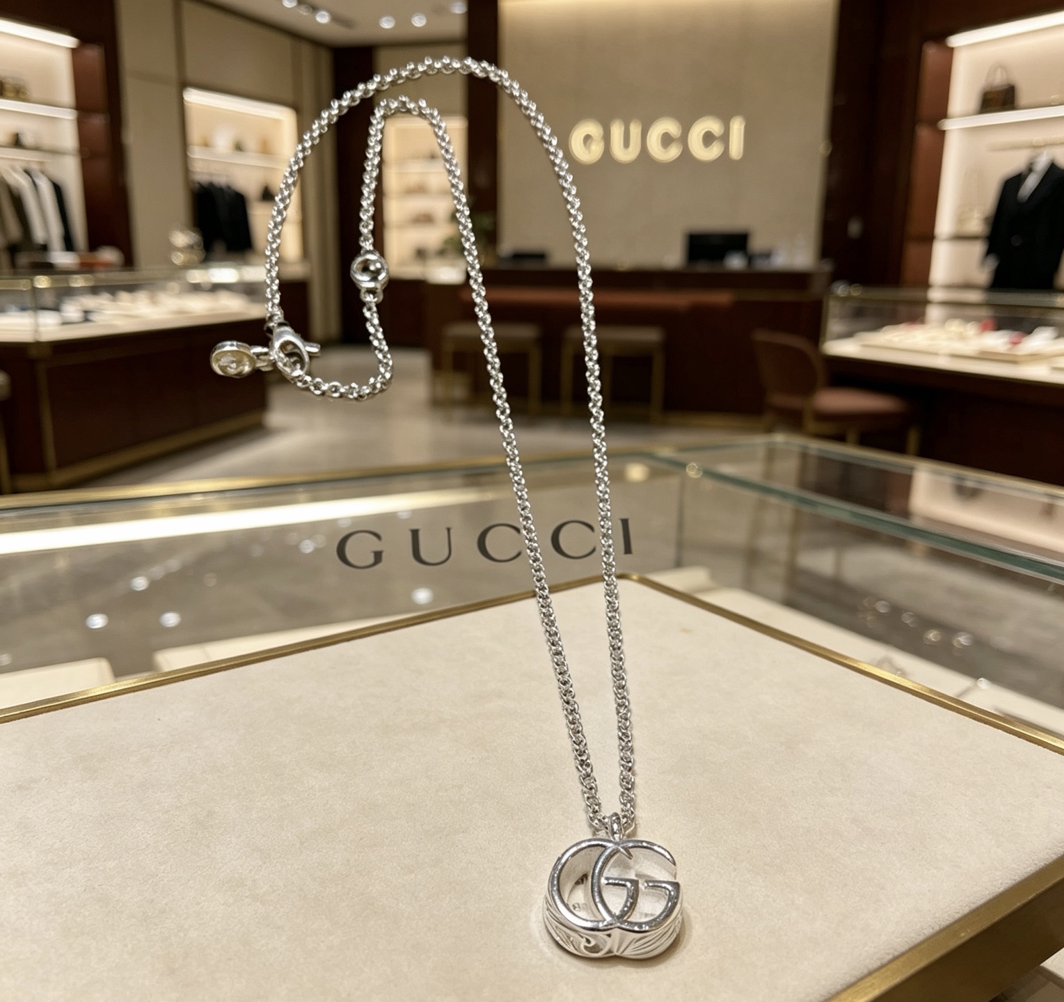 Gucci 𝐆𝐮𝐜𝐜𝐢古驰项链最新款白银系列链条档次更高 Anger Forest系列双G古驰项链
