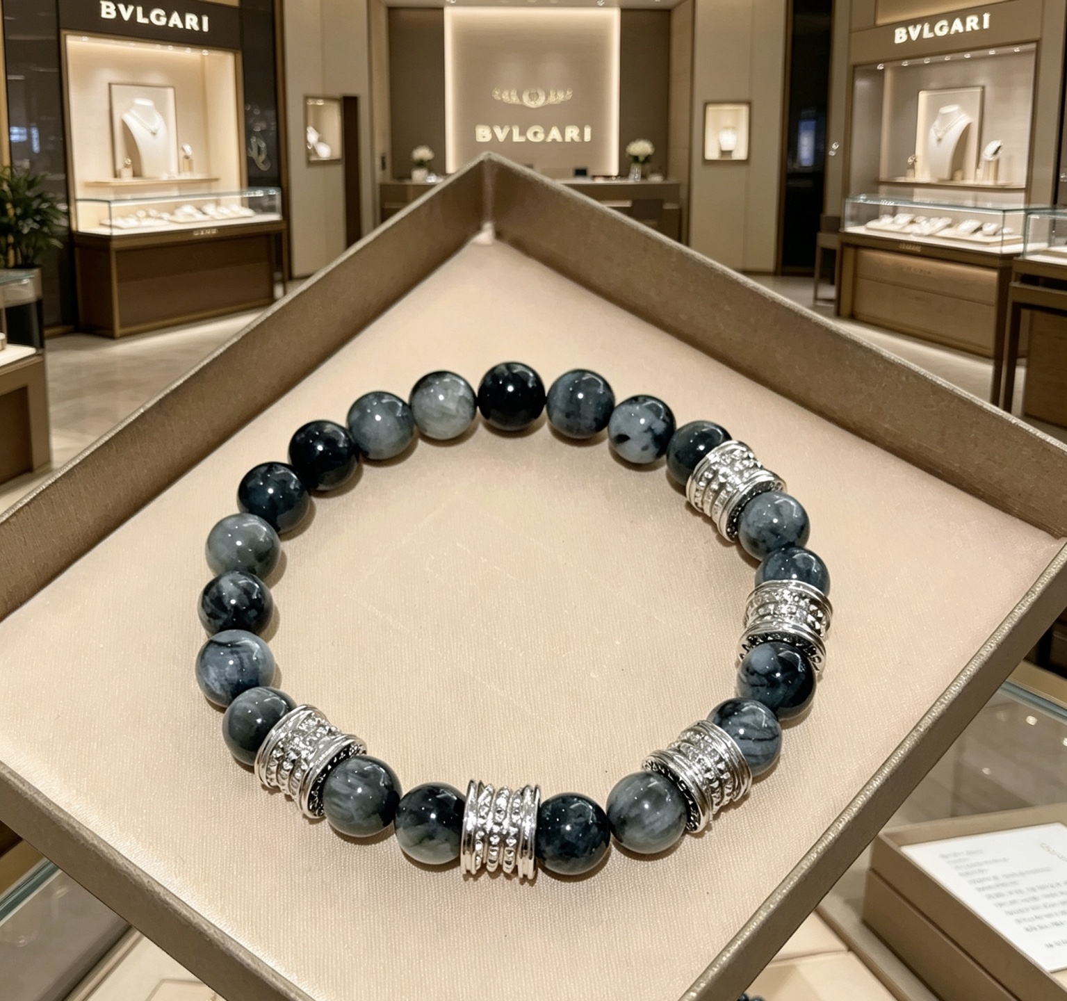 Bvlgari 宝格丽手链V金材质 BVLGARI宝格丽 DIVAS‘ DREAM 系列 天然石手链品相完美