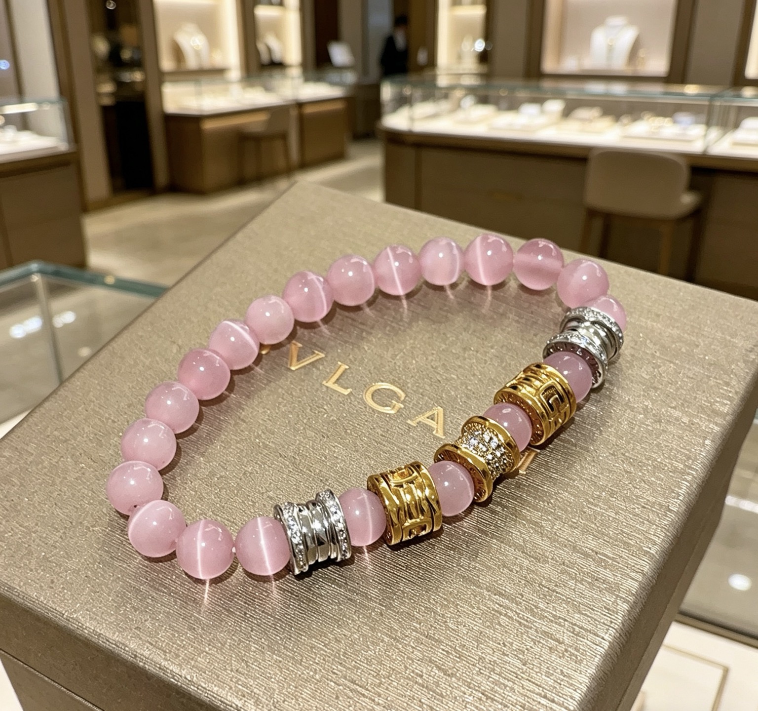Bvlgari 宝格丽手链V金材质 BVLGARI宝格丽 DIVAS‘ DREAM 系列 天然猫眼石手链品相完美