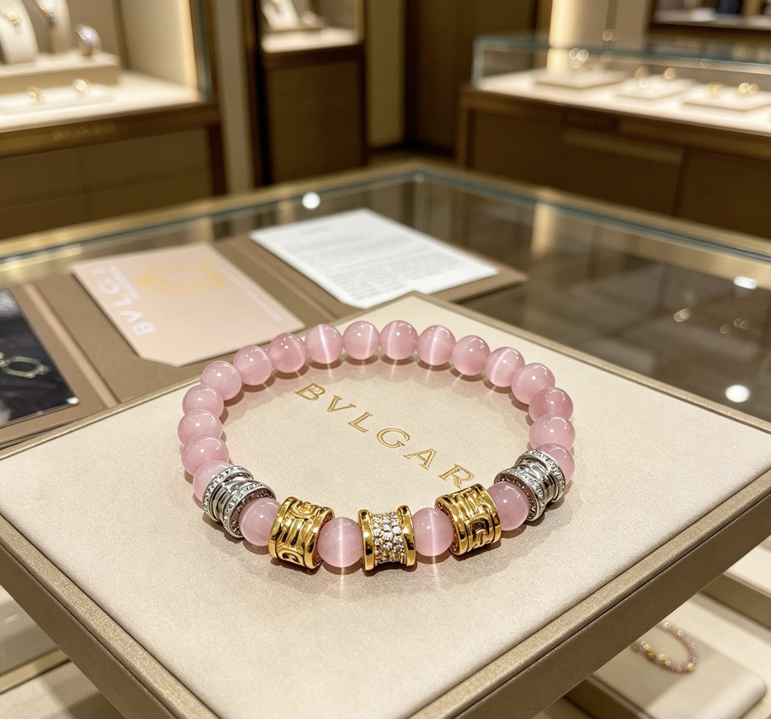 Bvlgari 宝格丽手链V金材质 BVLGARI宝格丽 DIVAS‘ DREAM 系列 天然猫眼石手链品相完美
