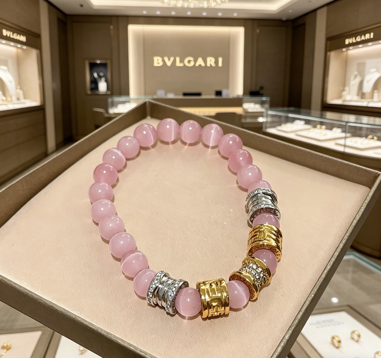 Bvlgari 宝格丽手链V金材质 BVLGARI宝格丽 DIVAS‘ DREAM 系列 天然猫眼石手链品相完美