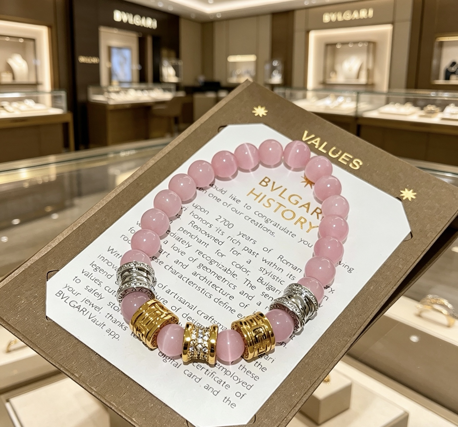 Bvlgari 宝格丽手链V金材质 BVLGARI宝格丽 DIVAS‘ DREAM 系列 天然猫眼石手链品相完美