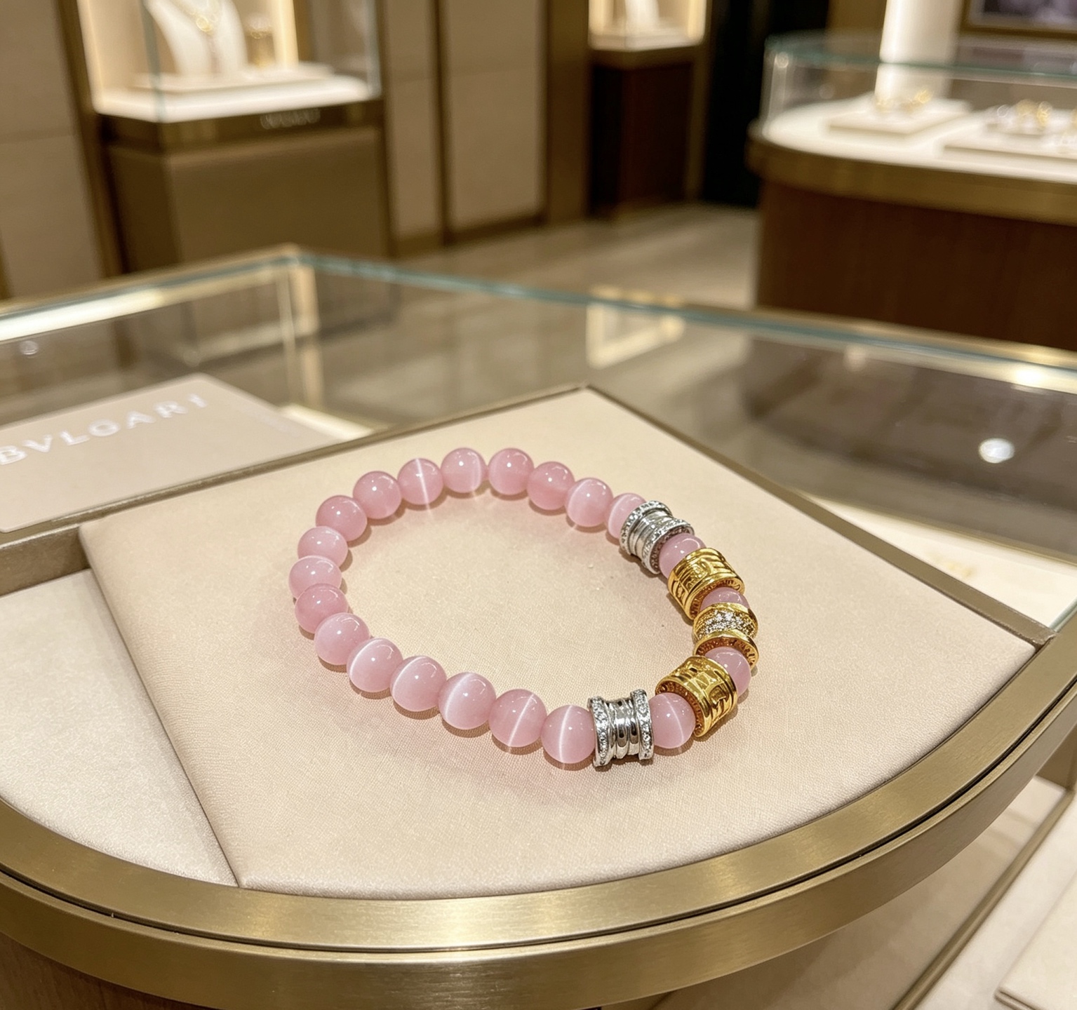 Bvlgari 宝格丽手链V金材质 BVLGARI宝格丽 DIVAS‘ DREAM 系列 天然猫眼石手链品相完美