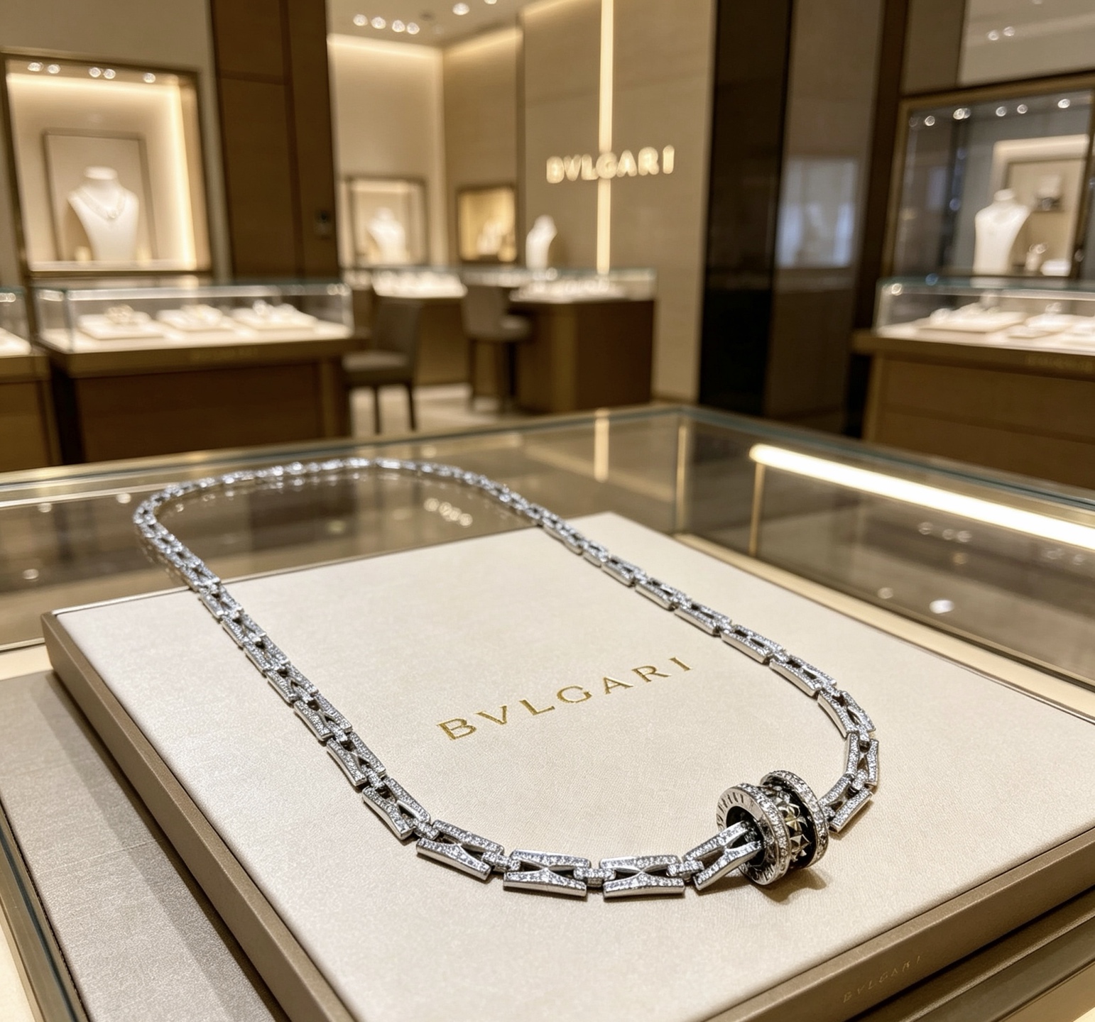 Bvlgari 宝格丽项链V金材质 满钻款 BVLGARI宝格丽 DIVAS‘ DREAM 系列 品相完美