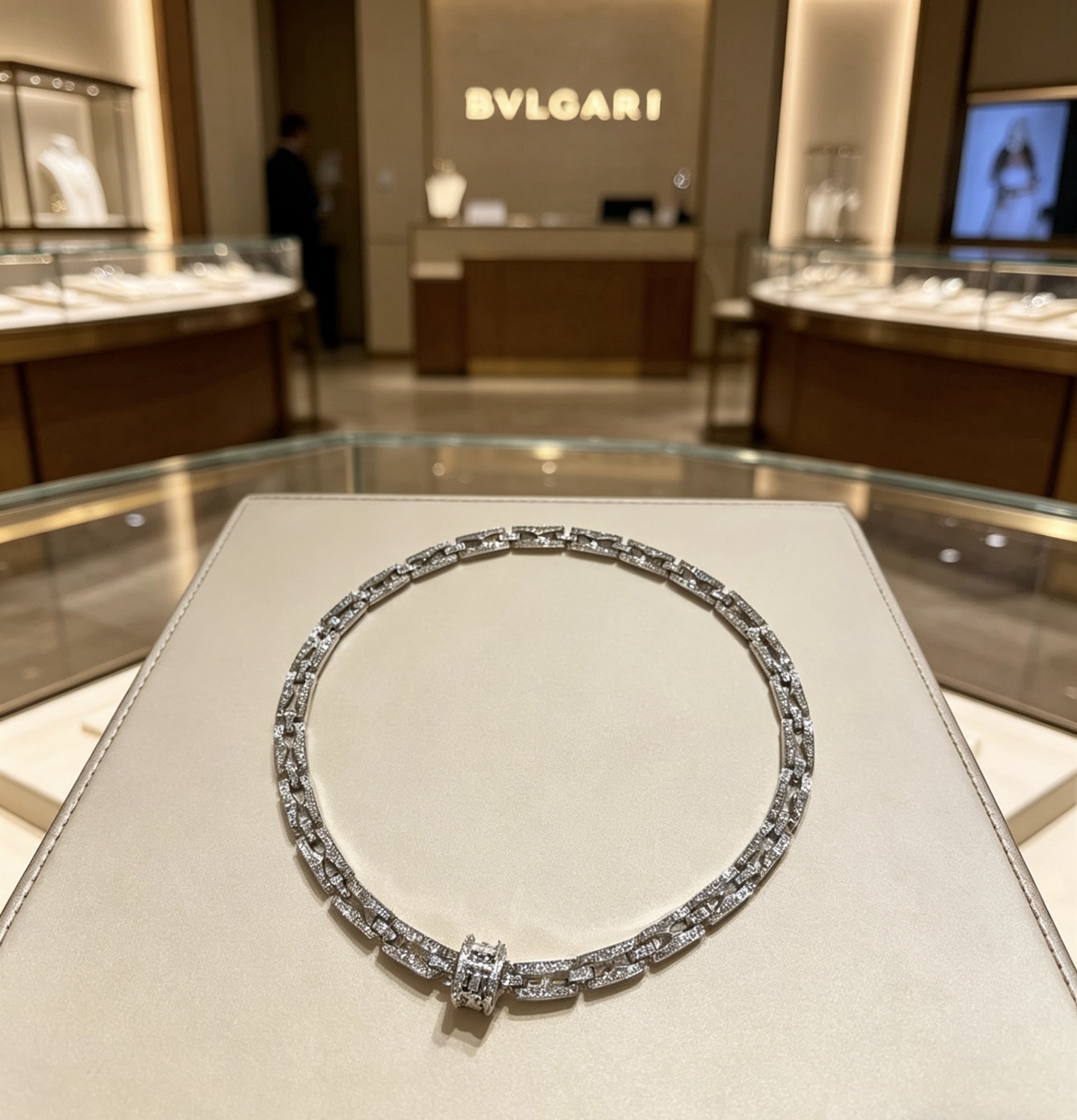 Bvlgari 宝格丽项链V金材质 满钻款 BVLGARI宝格丽 DIVAS‘ DREAM 系列 品相完美