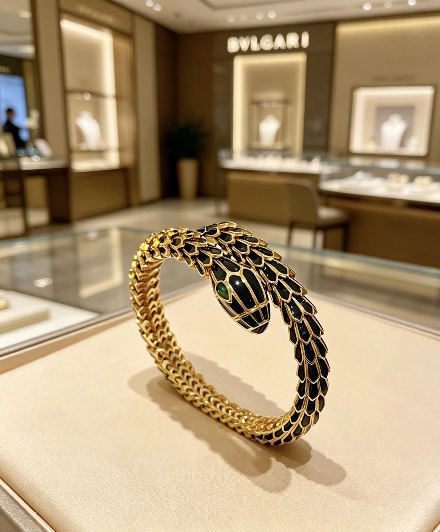 Bvlgari 宝格丽手镯Serpenti Viper系列间蛇骨手镯
