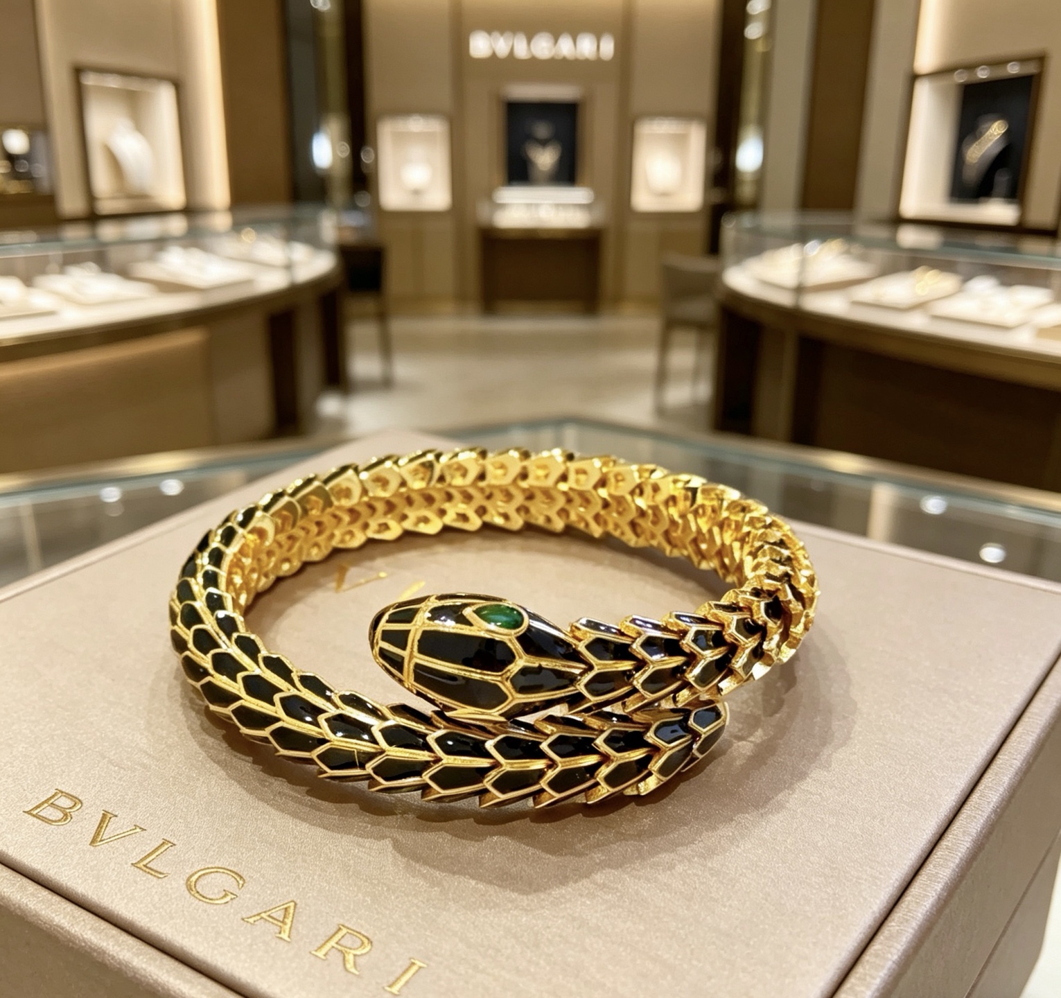 Bvlgari 宝格丽手镯Serpenti Viper系列间蛇骨手镯